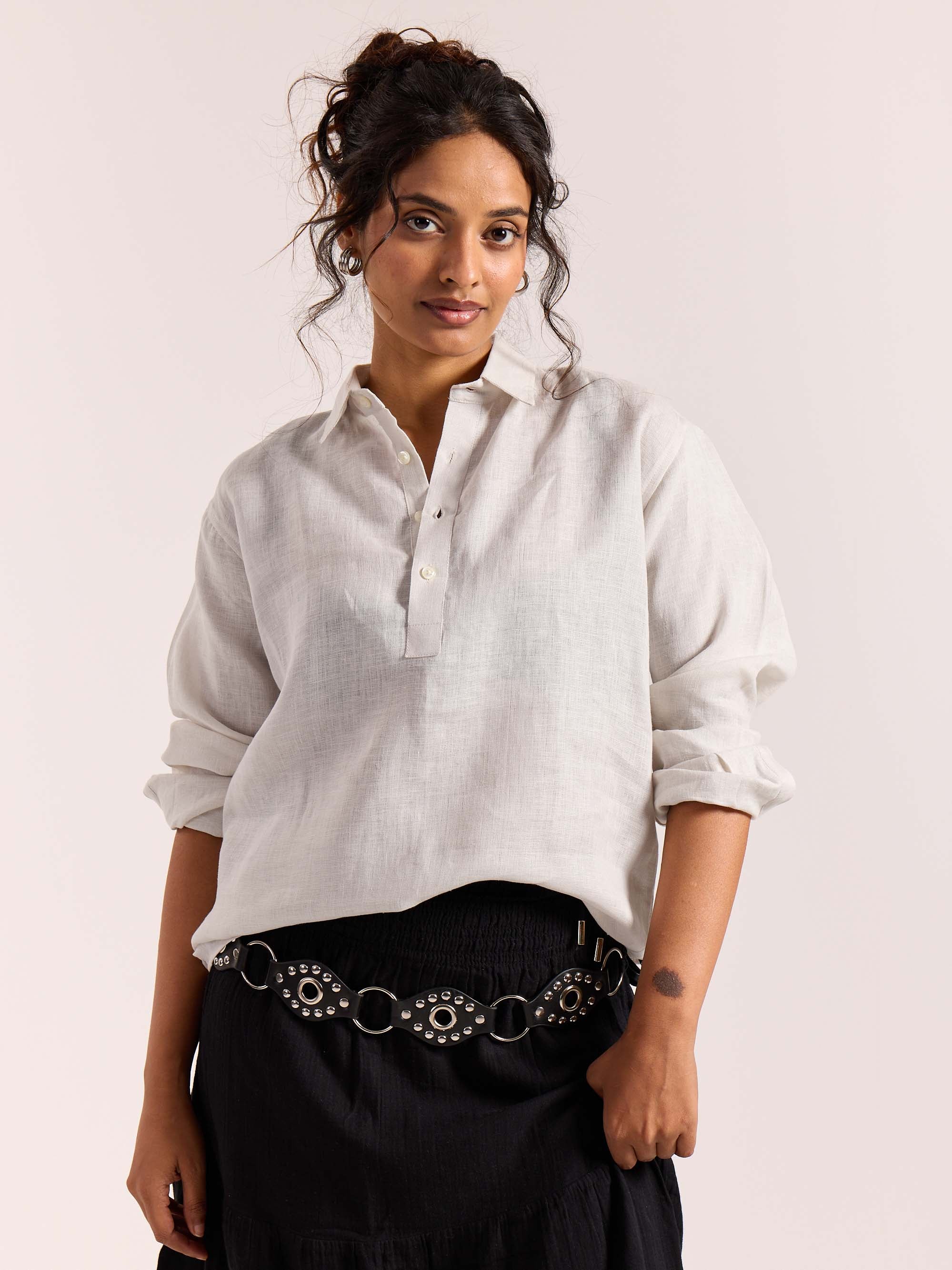 Almond White Linen Pullover (Pre-Order) - Image 4