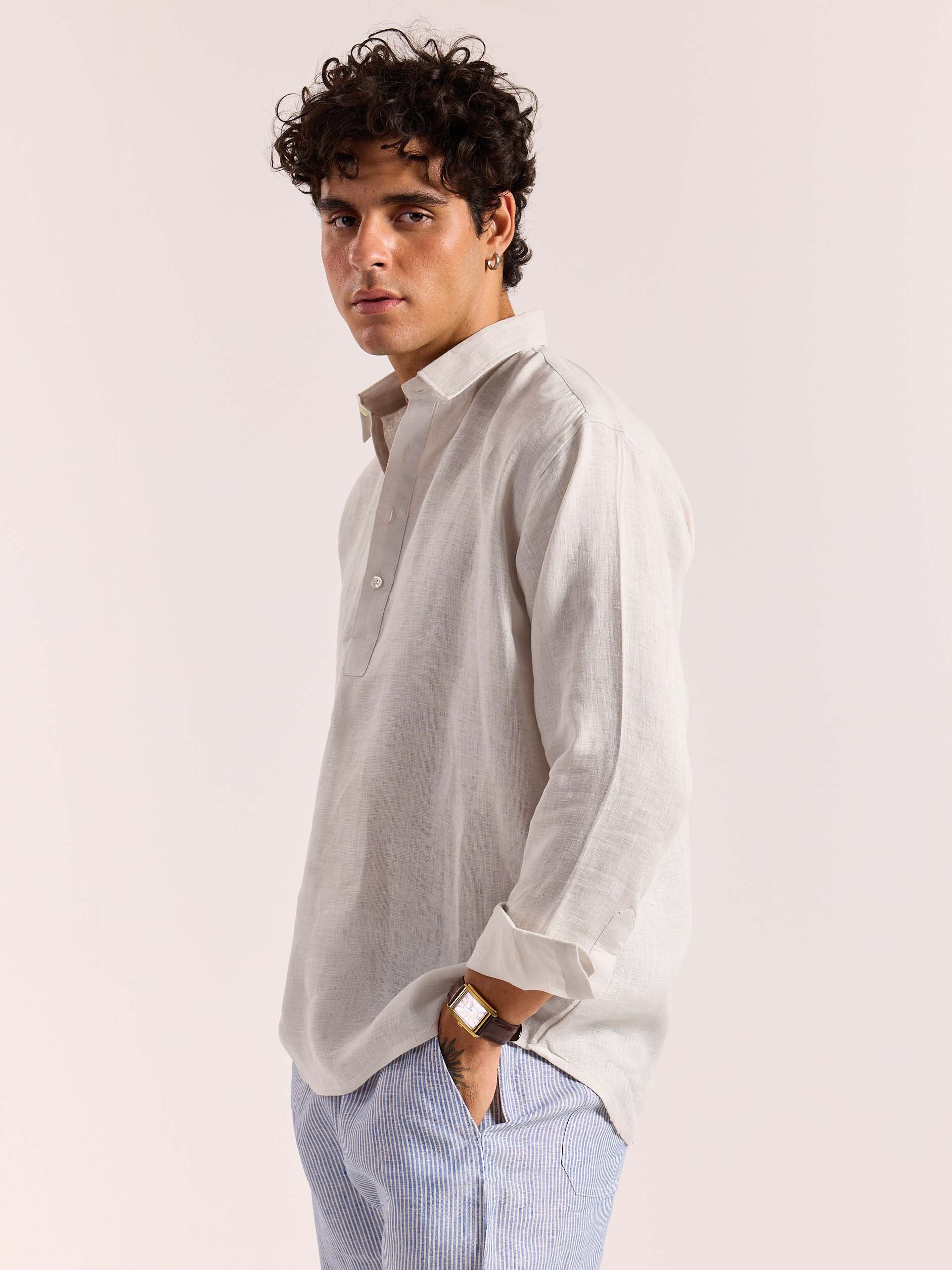 Almond White Linen Pullover (Pre-Order) - Image 7