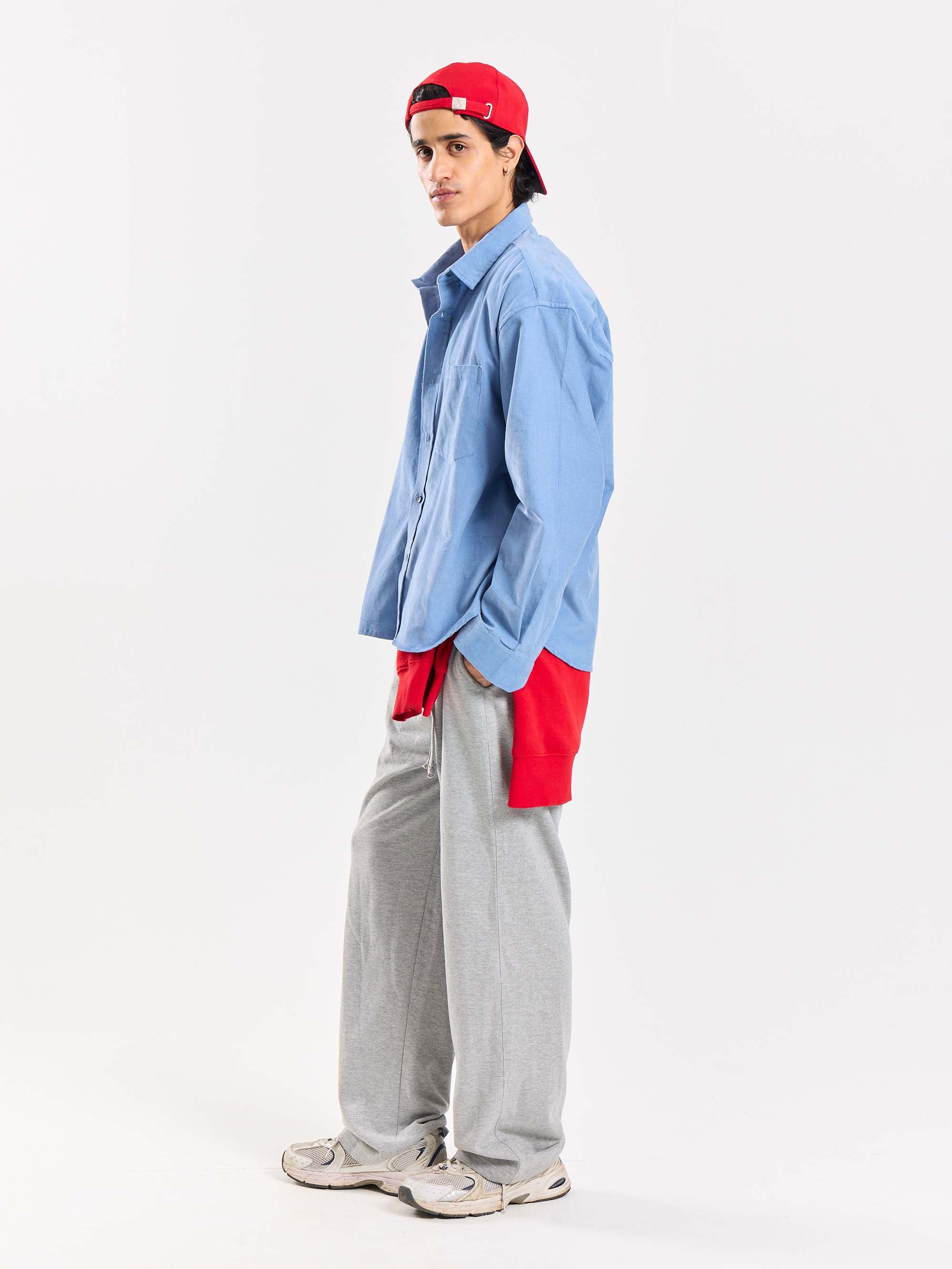 Baby Blue Corduroy Oversized Shirt - Image 4