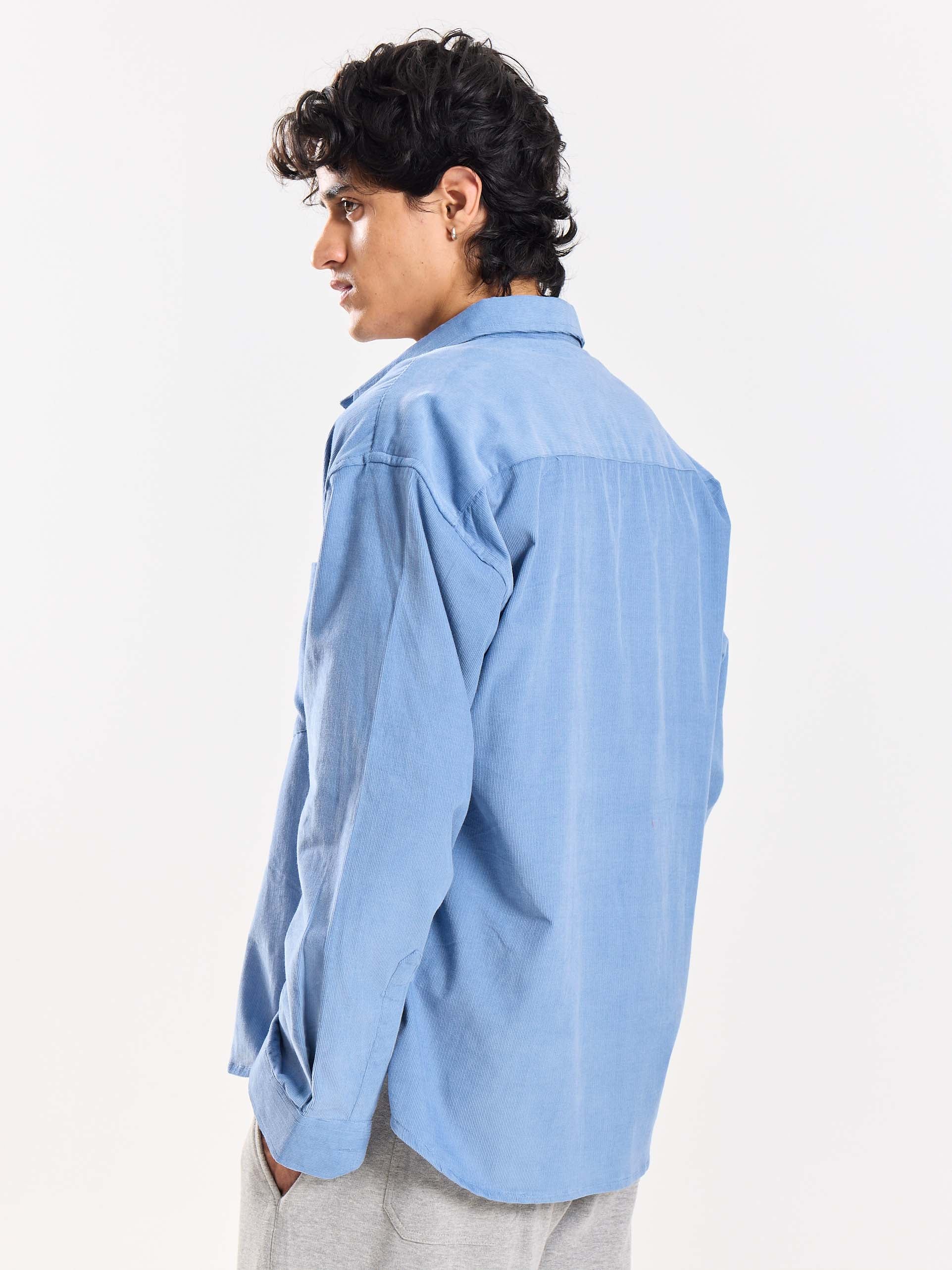 Baby Blue Corduroy Oversized Shirt - Image 6