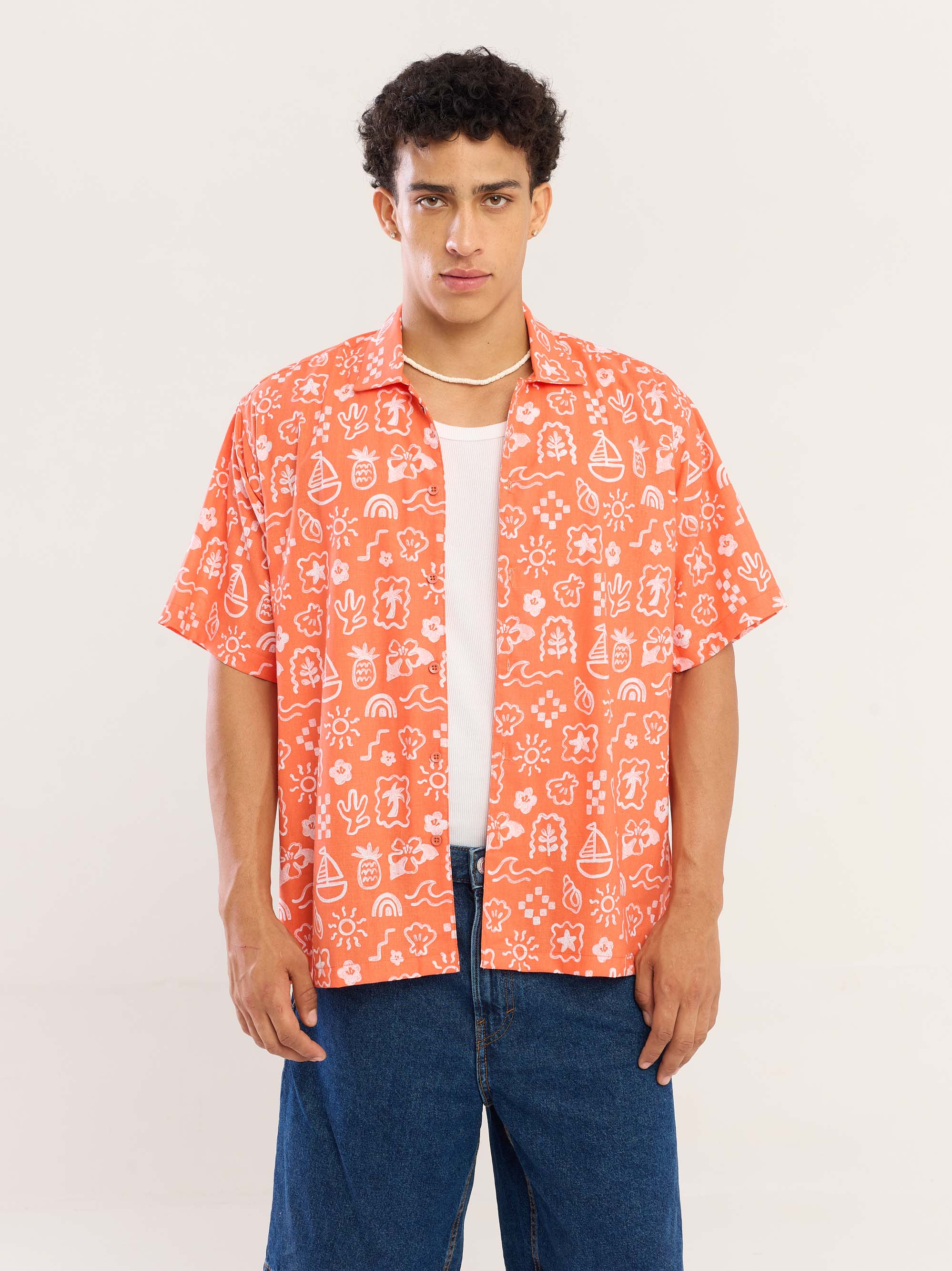Beach Paradise Doodle Printed Shirt - Image 2
