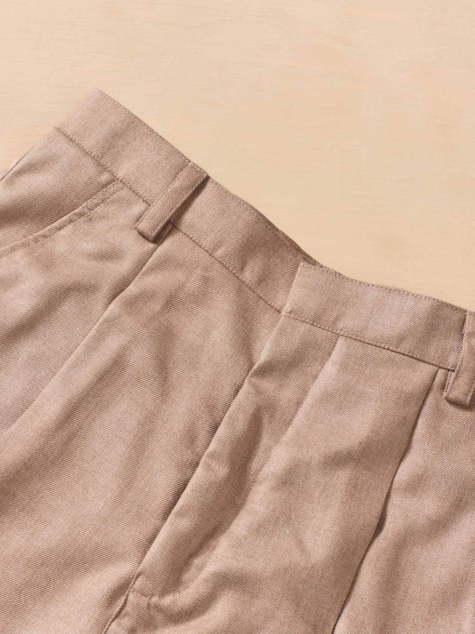 Beige Textured Baggy Fit Trousers - Image 11