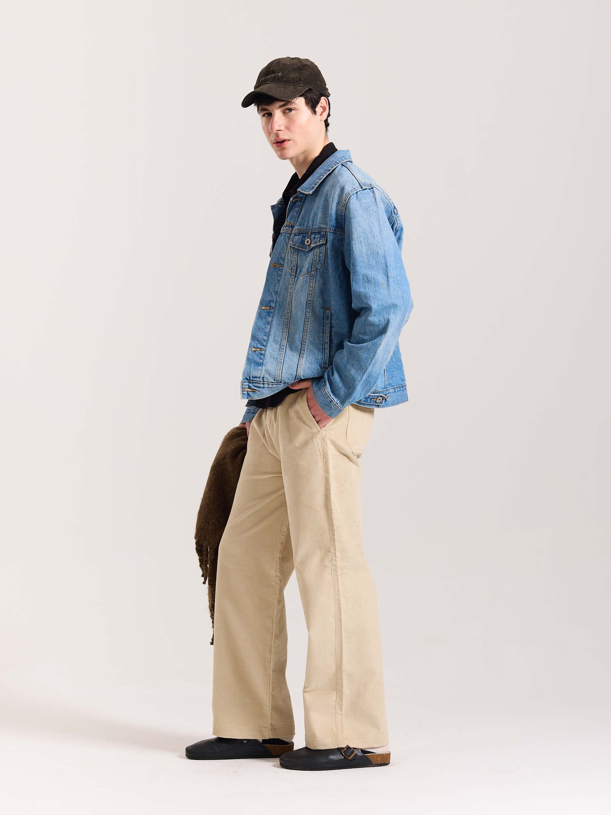 Beige Corduroy Pull-on Pants - Image 2