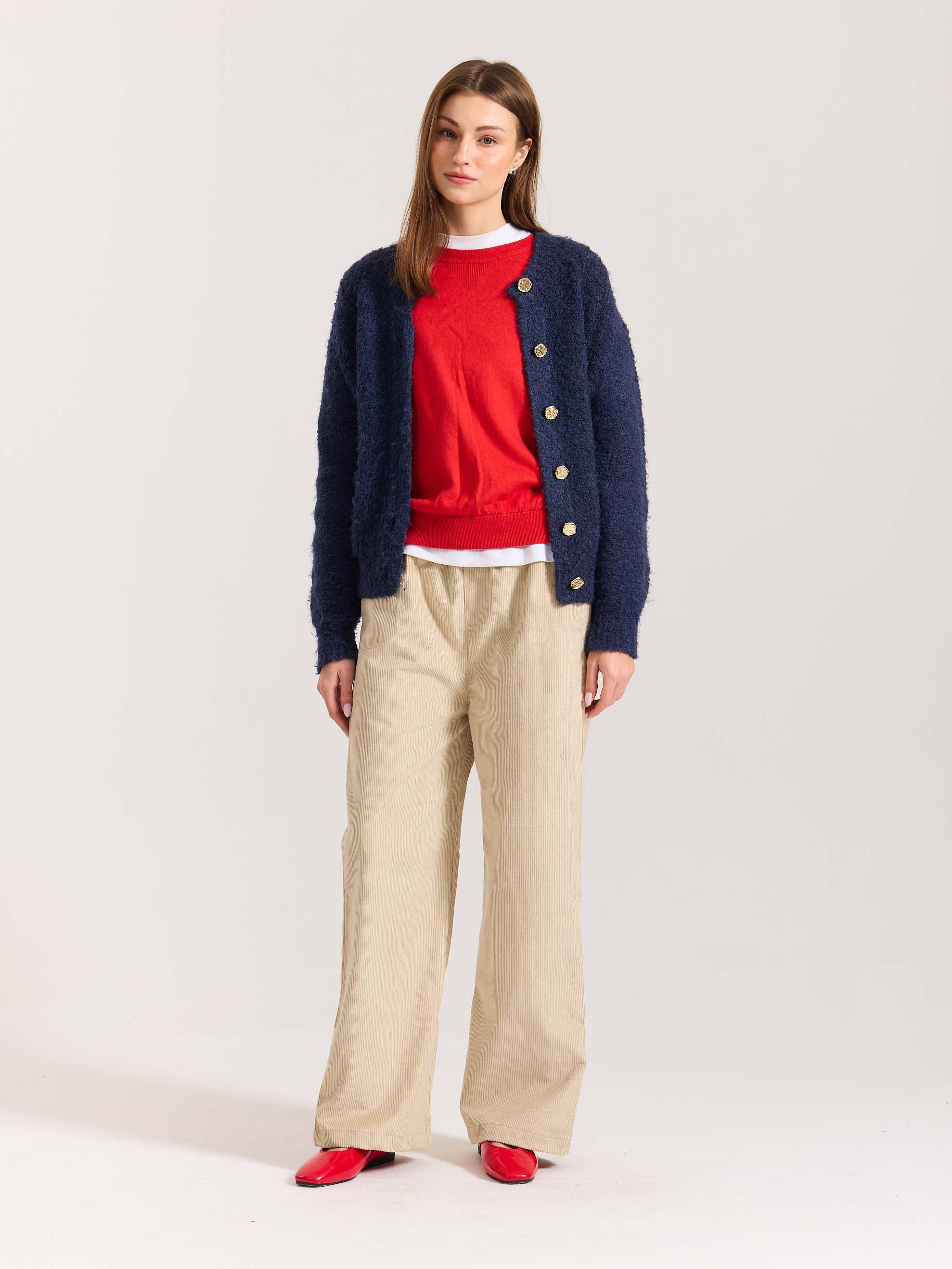 Beige Corduroy Pull-on Pants - Image 4