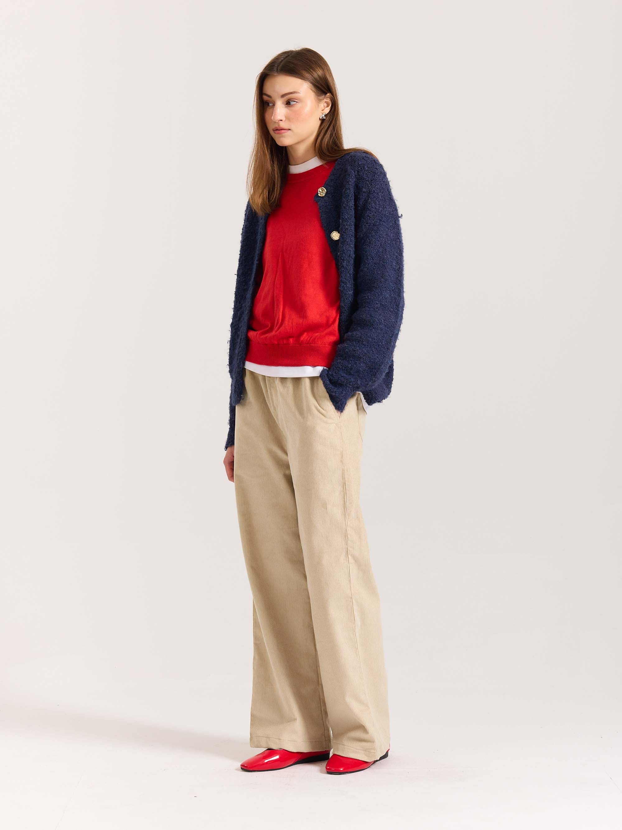 Beige Corduroy Pull-on Pants - Image 5