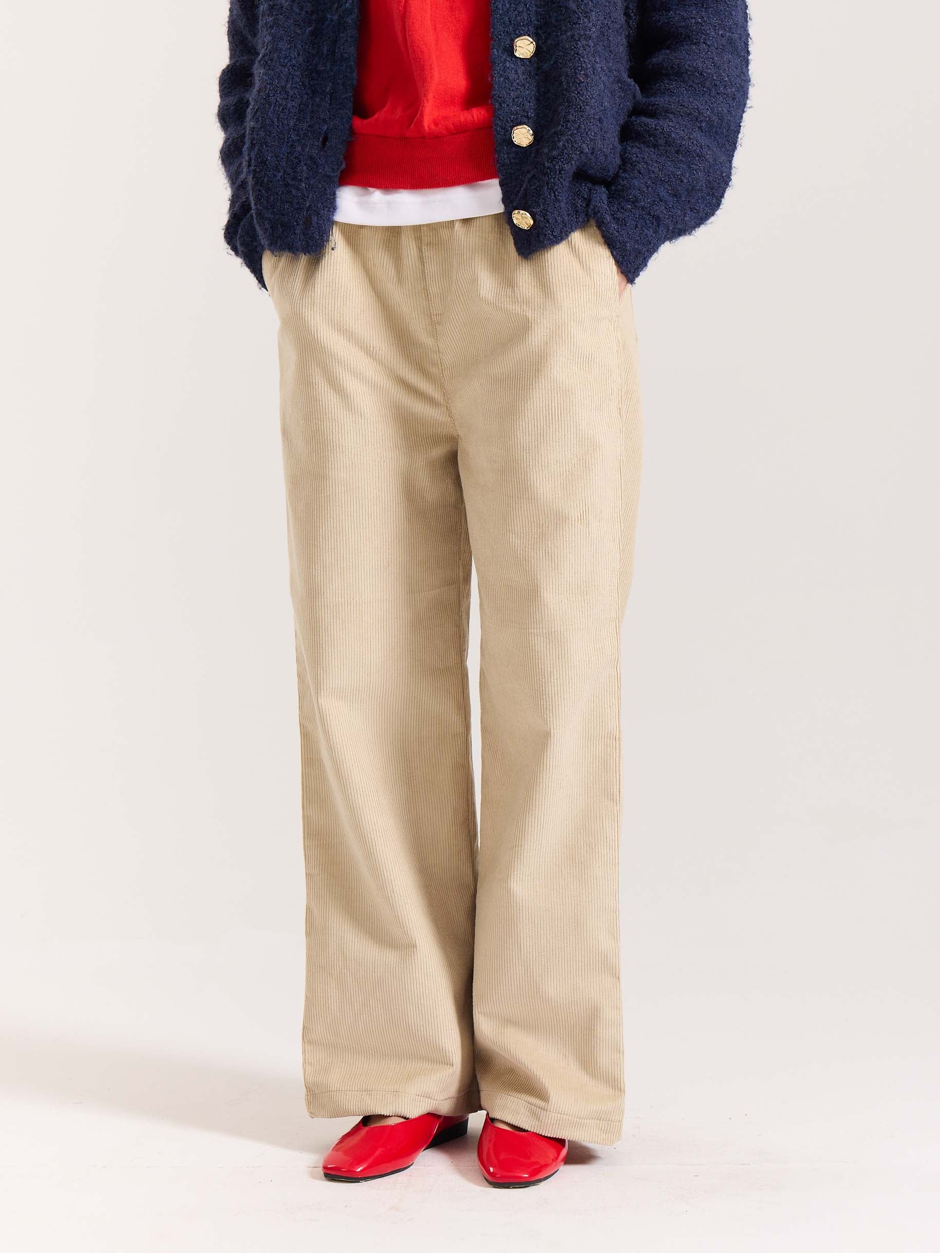 Beige Corduroy Pull-on Pants - Image 8