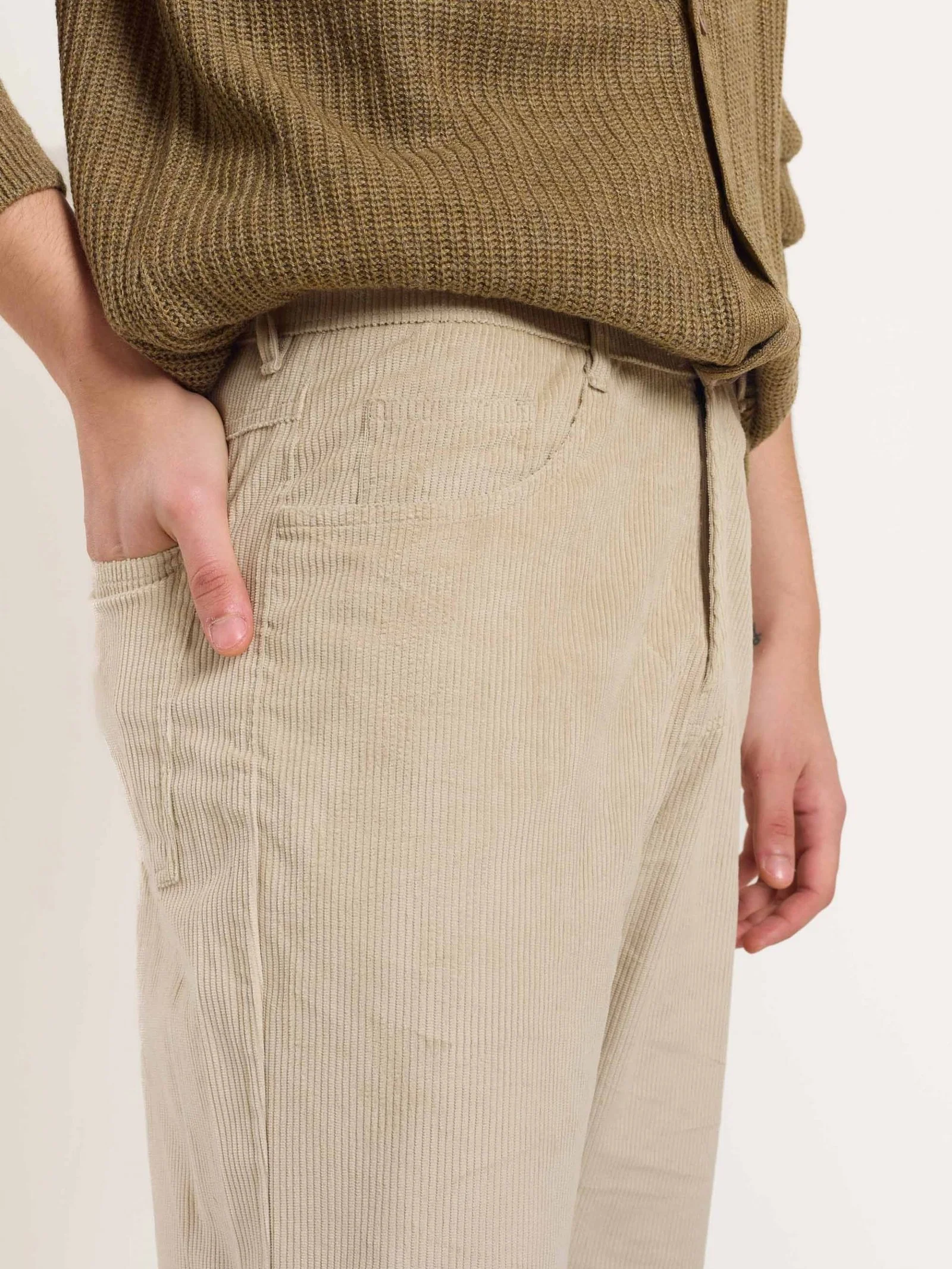 Beige Corduroy Trousers - Image 3