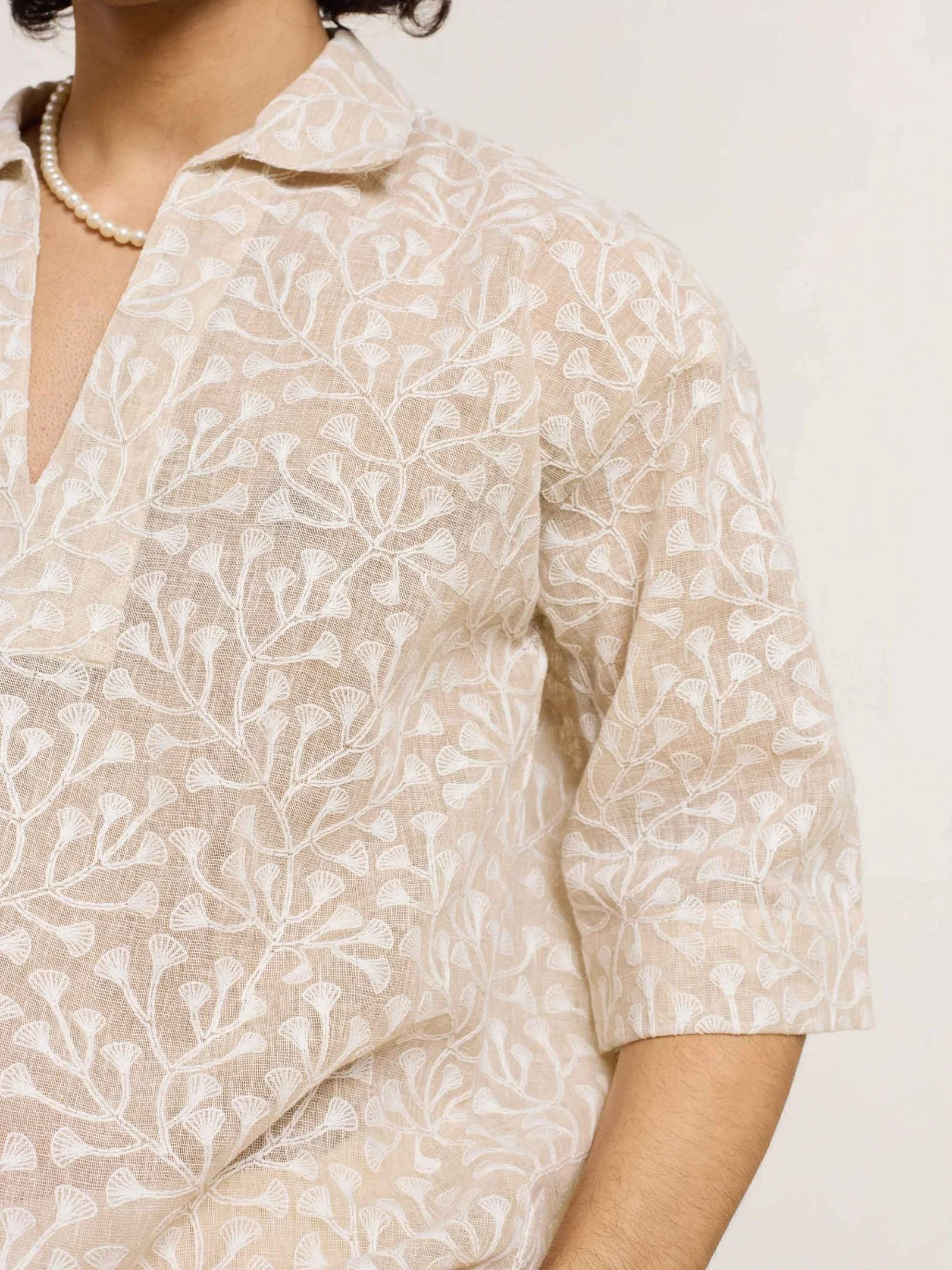 Beige Embroidered Pullover - Image 5