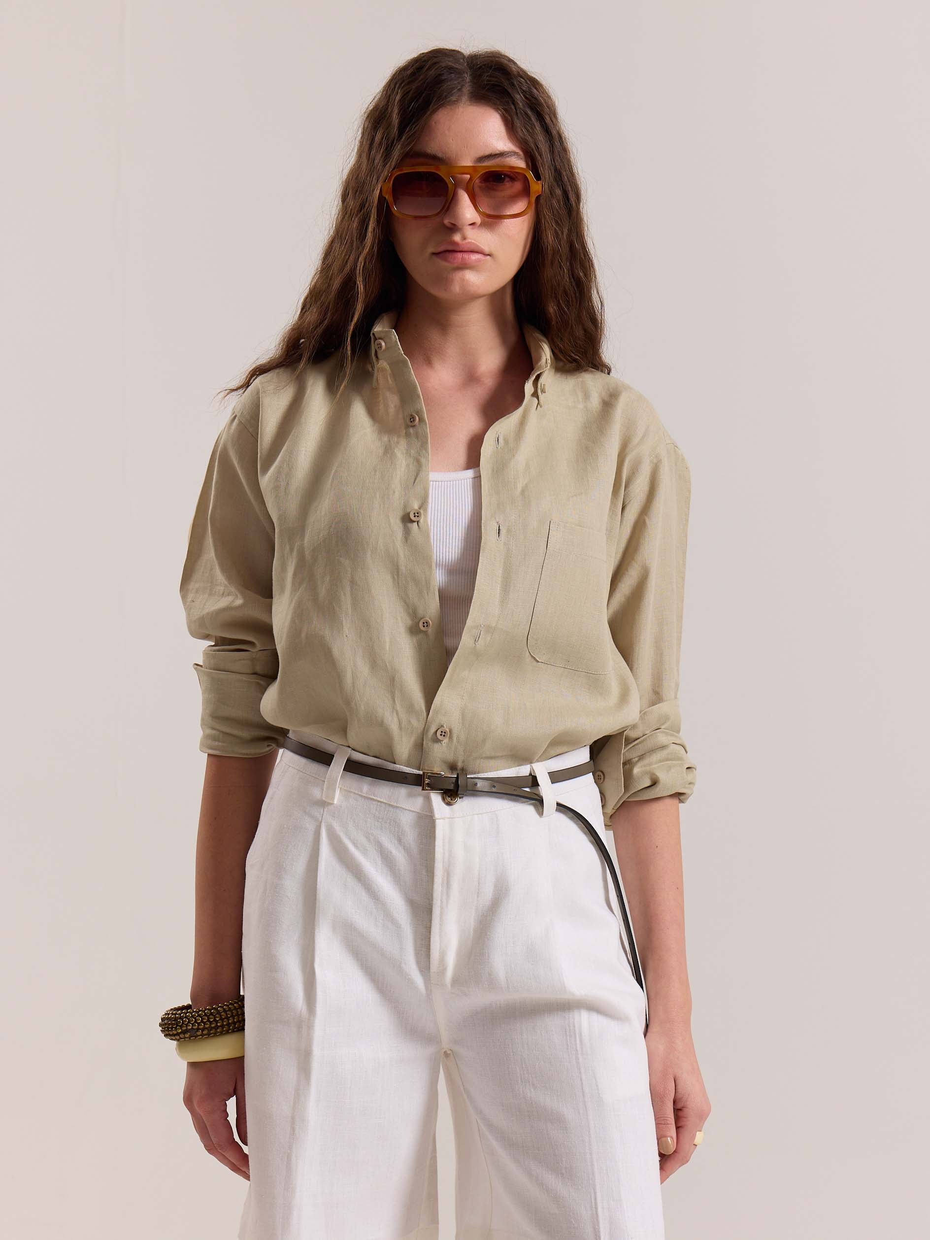 Beige Irish Linen Shirt - Image 4