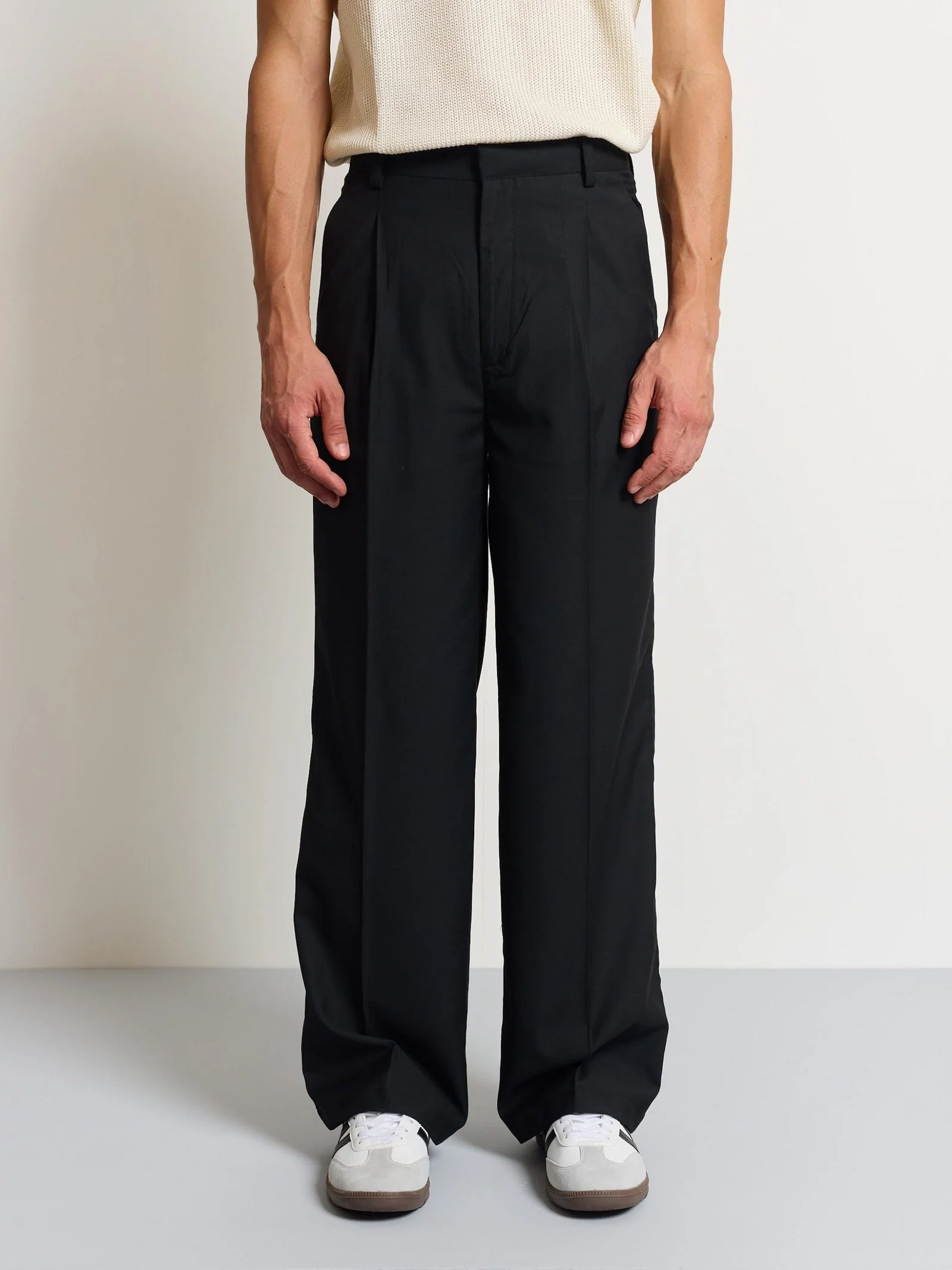 Black Baggy Fit Trousers - Image 3