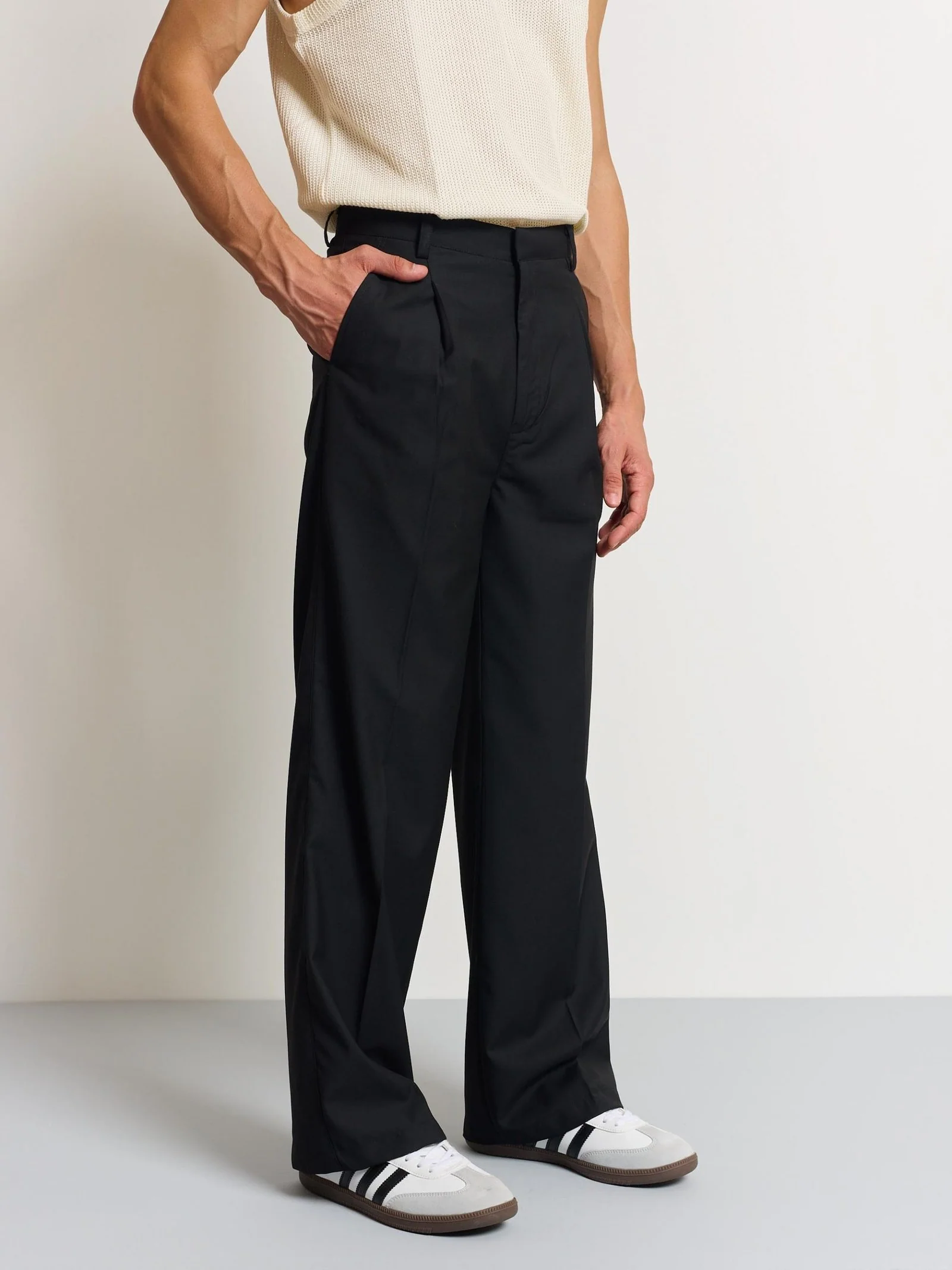 Black Baggy Fit Trousers - Image 8