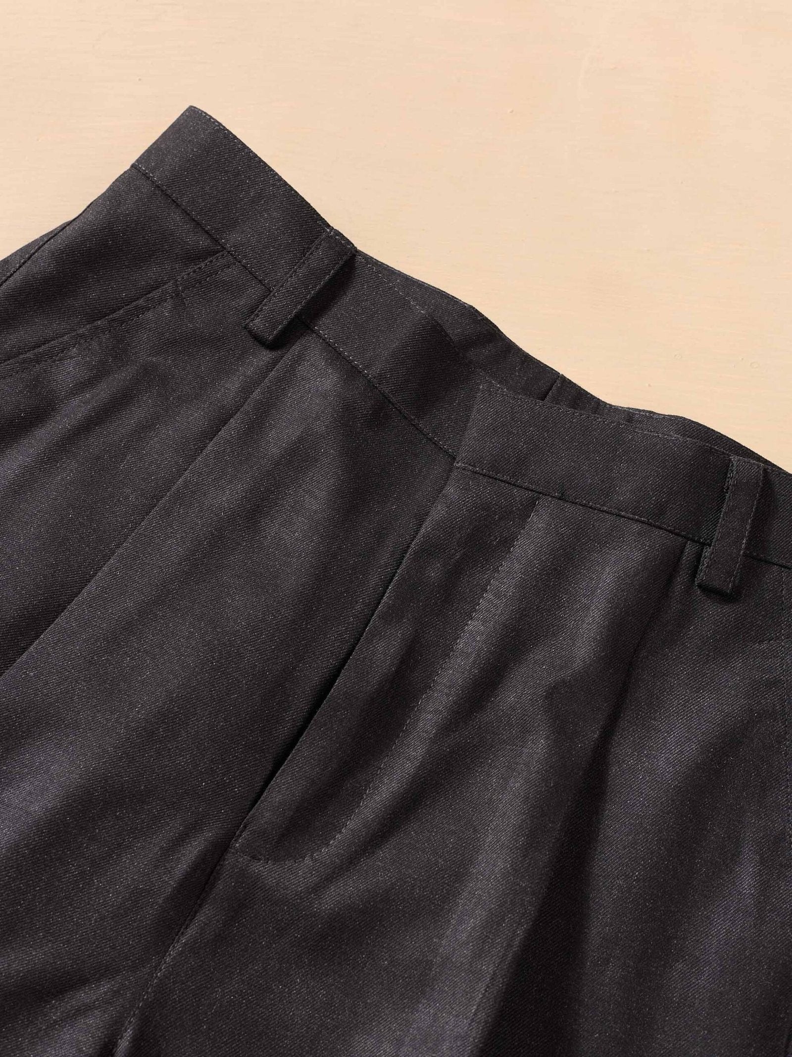 Black Textured Baggy Fit Trousers - Image 11