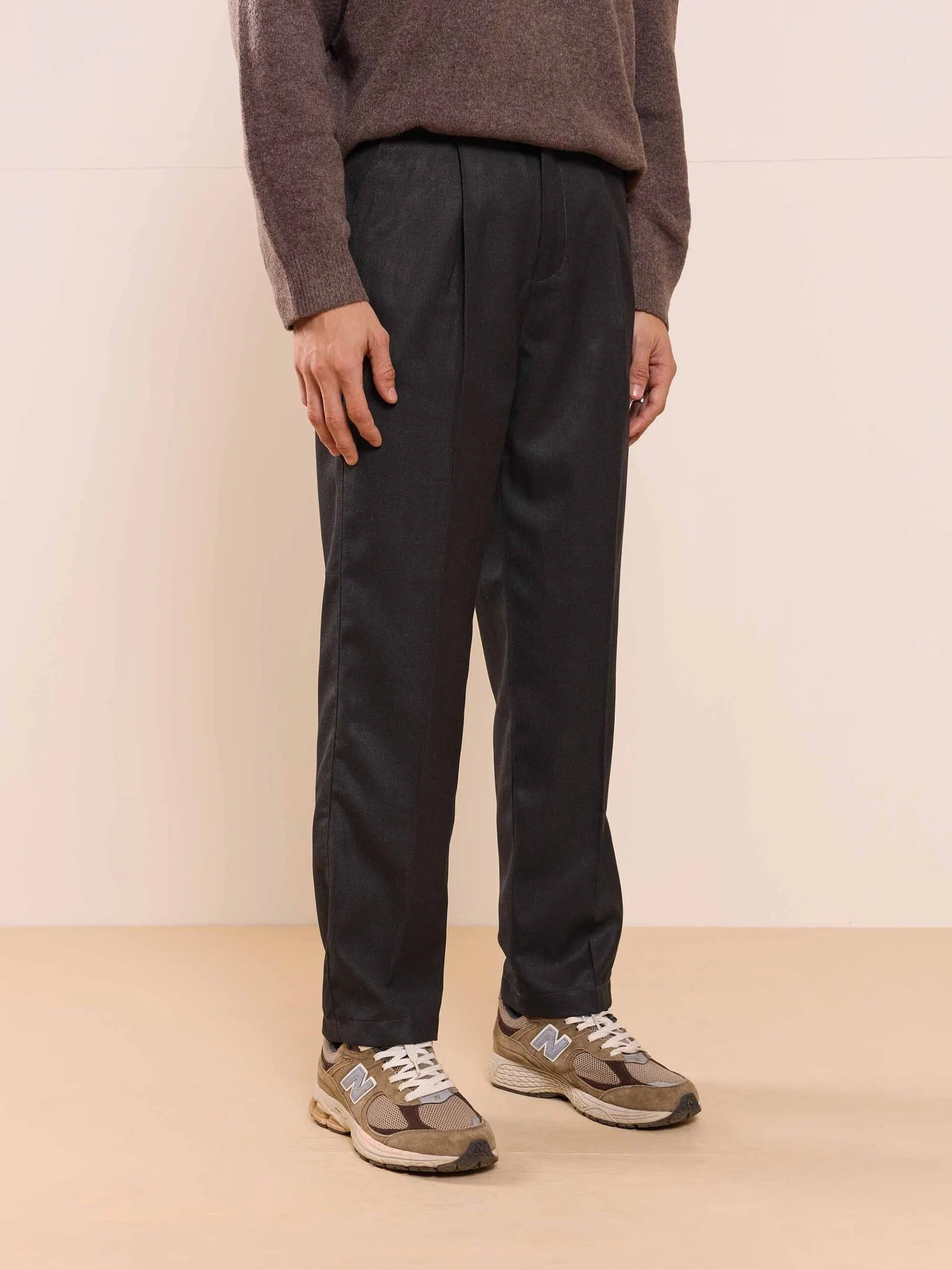 Black Textured Baggy Fit Trousers - Image 6