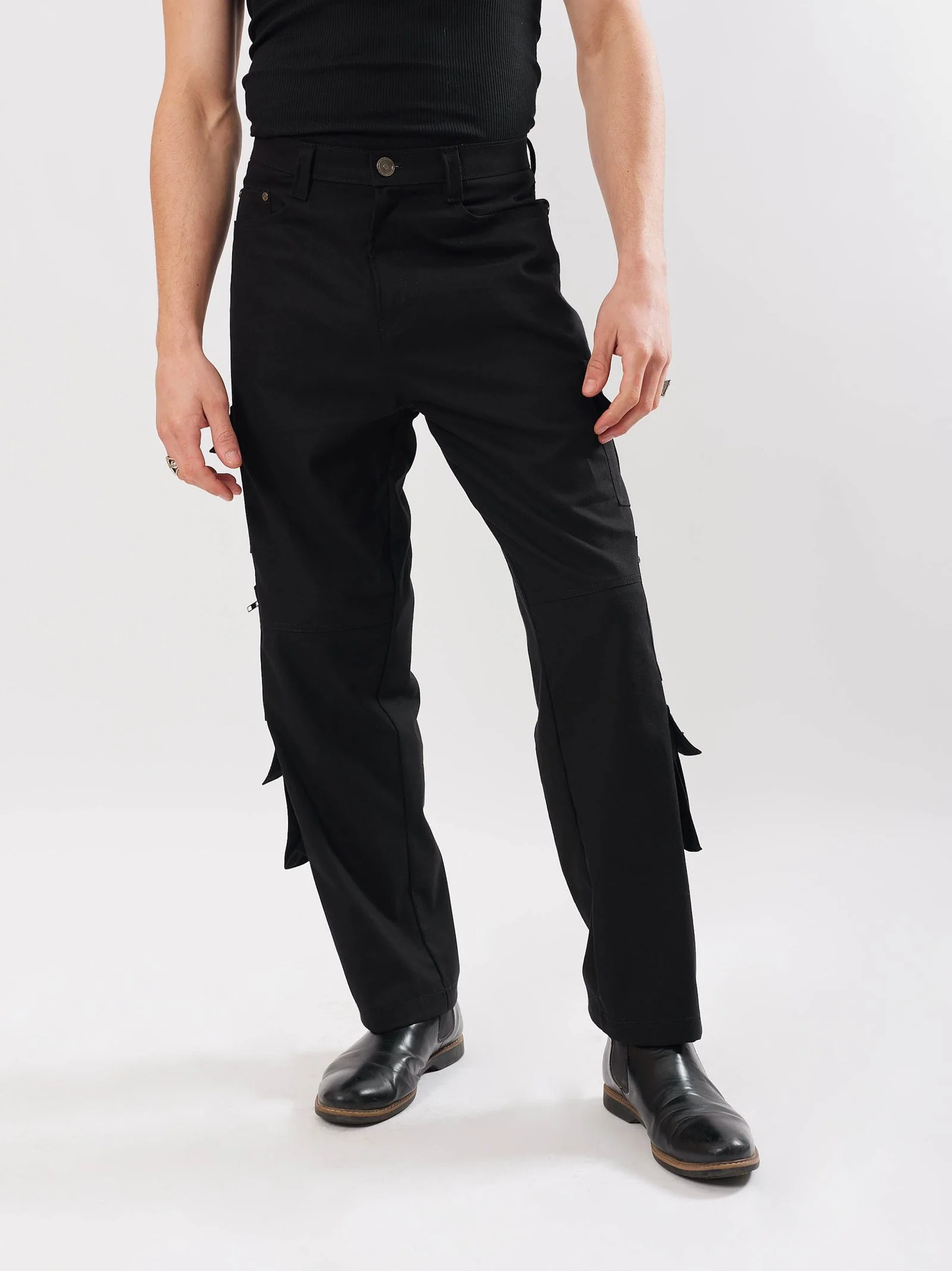 Black Cargo Trousers - Image 4