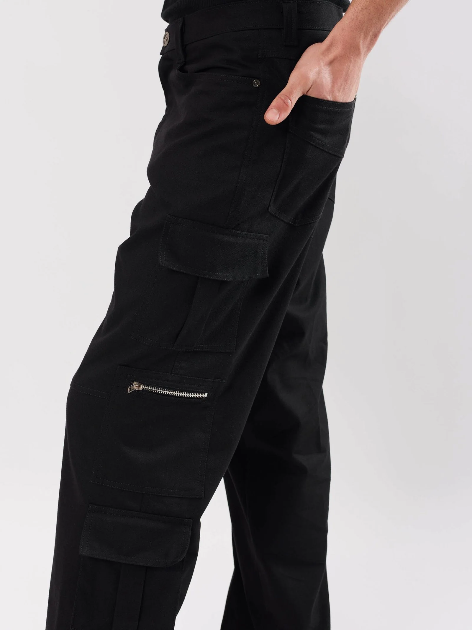 Black Cargo Trousers - Image 6