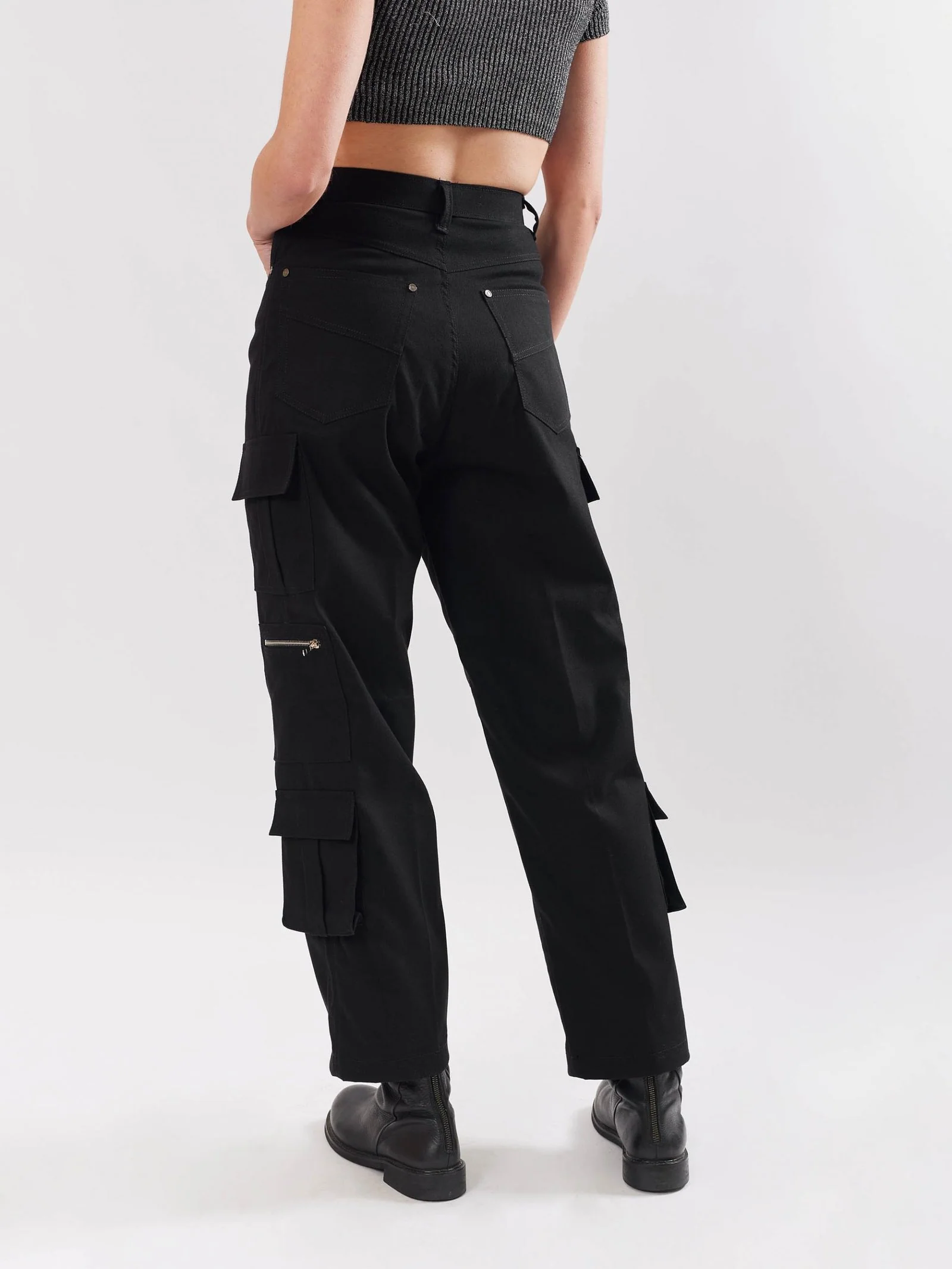 Black Cargo Trousers - Image 7