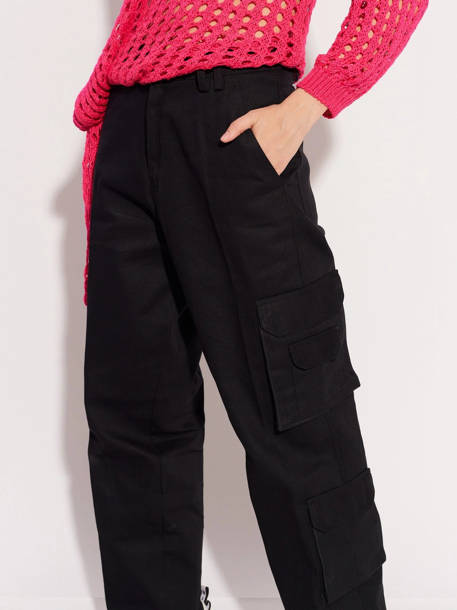 Black Cargo Trousers - Image 5