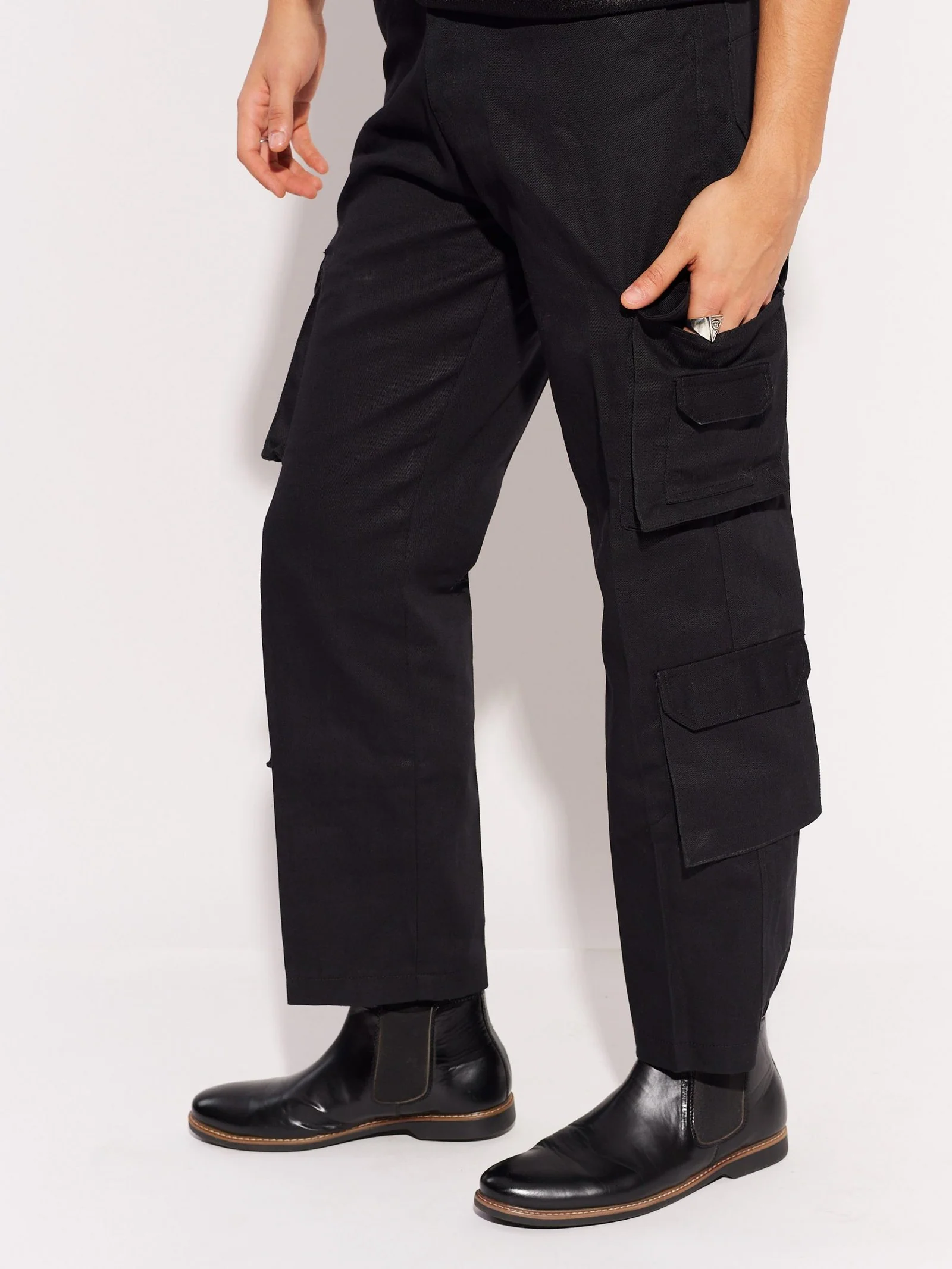 Black Cargo Trousers - Image 6
