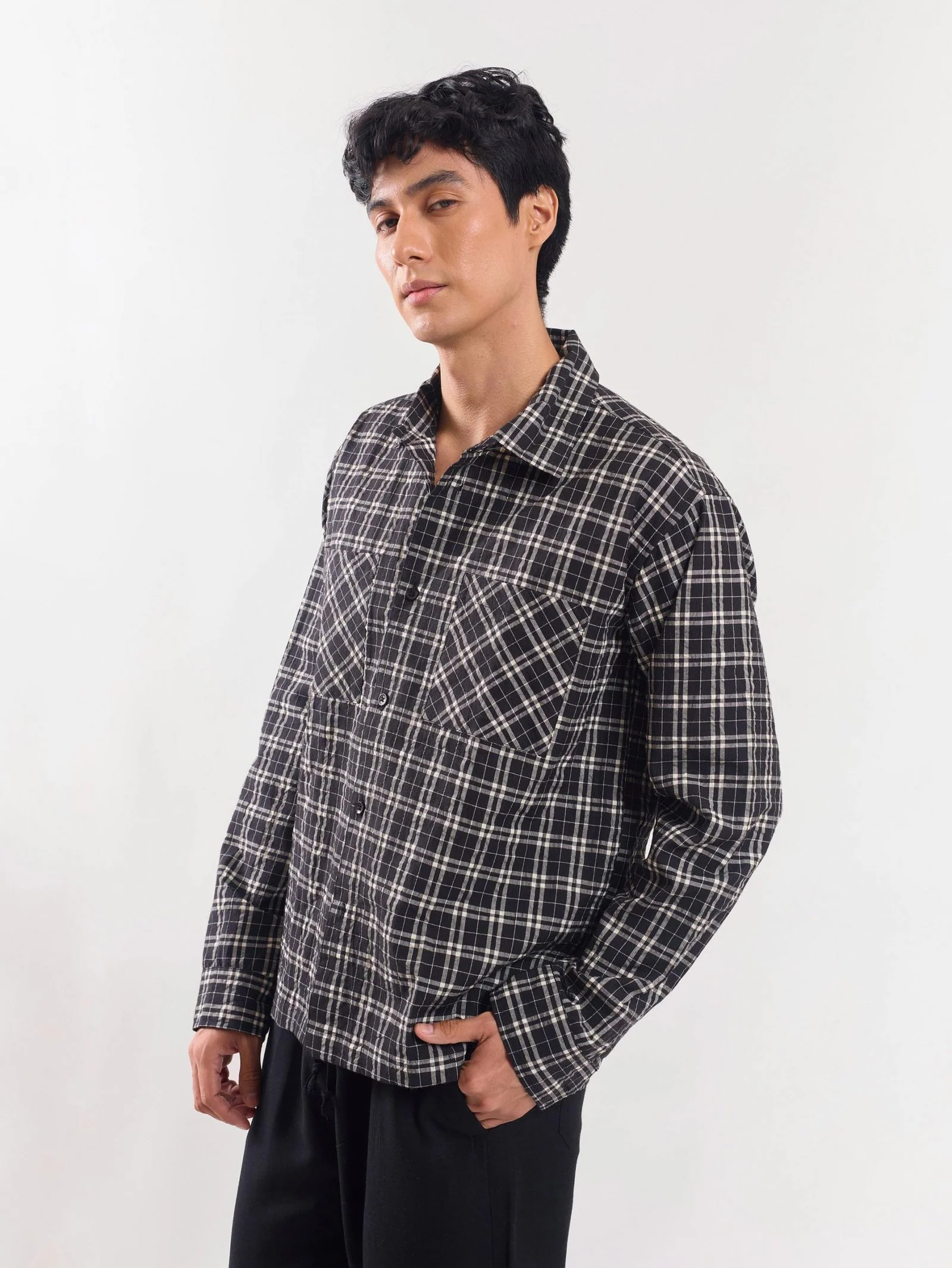 Black Checked Holiday Shirt - Image 4