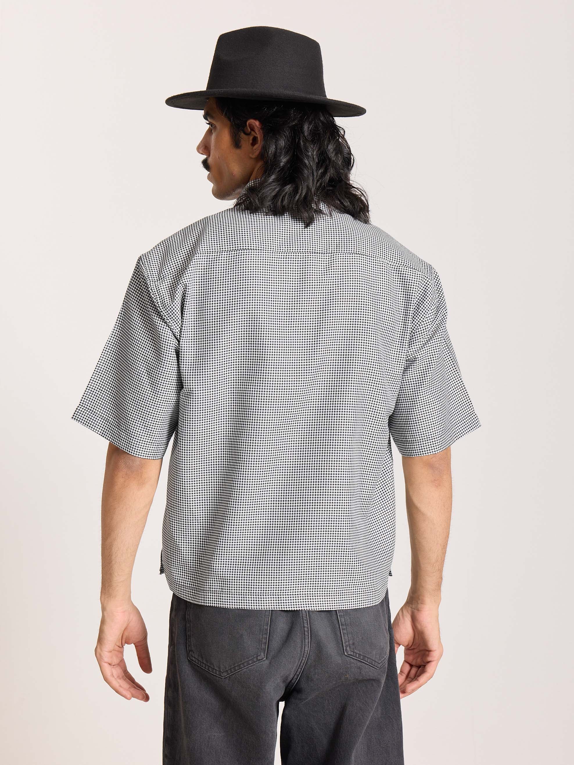 Black Checkered Cropped Shirt - Image 8