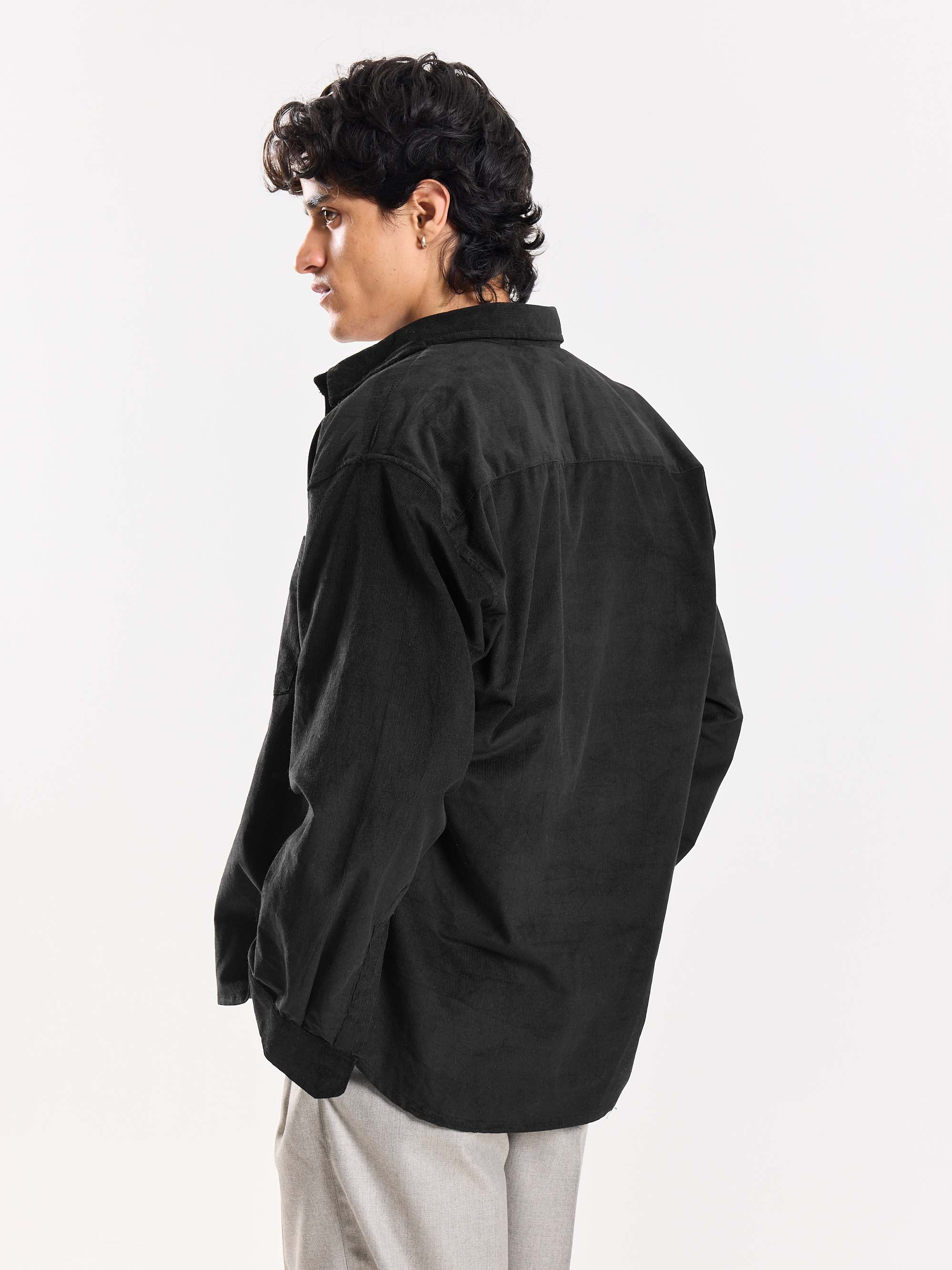Black Corduroy Oversized Shirt - Image 6