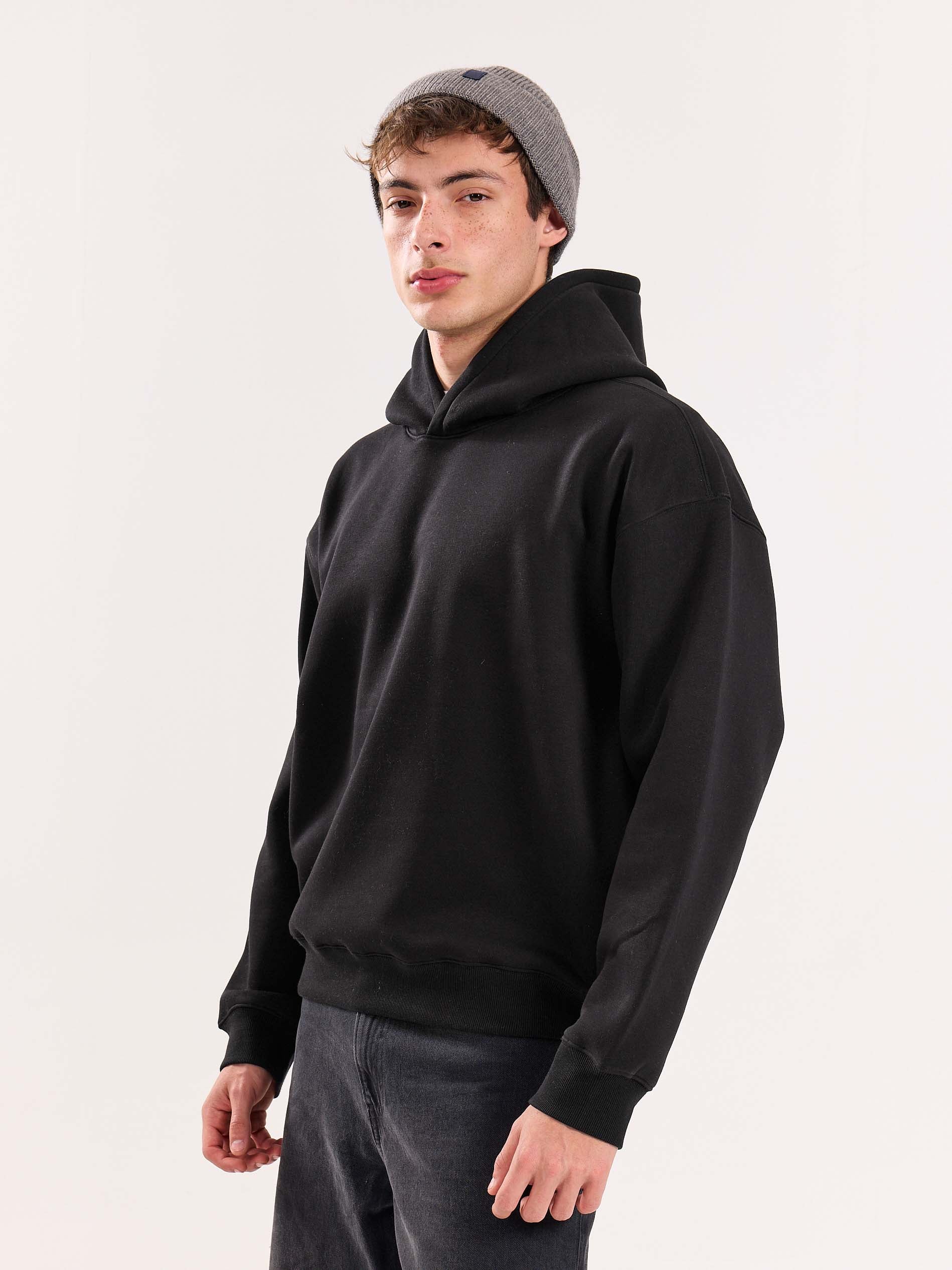 Black Cropped Fit Hoodie - Image 7