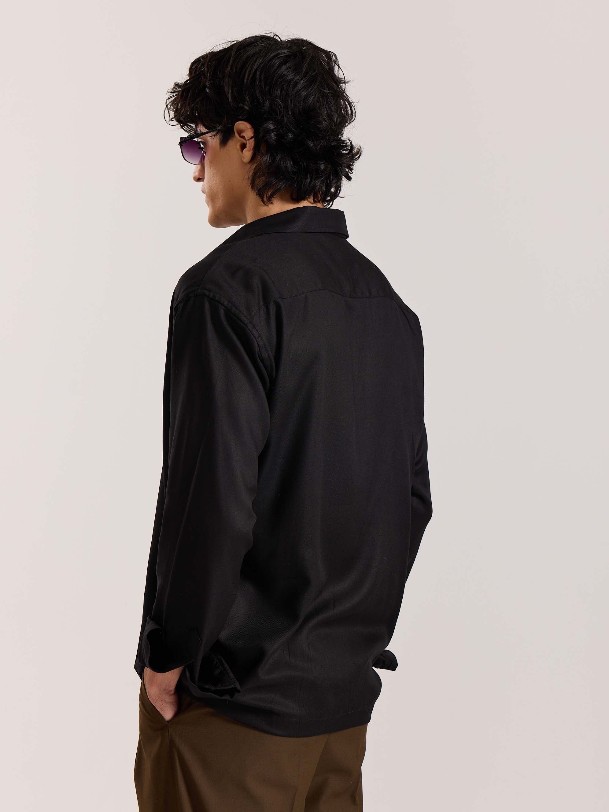 Black Drape Shirt - Image 6