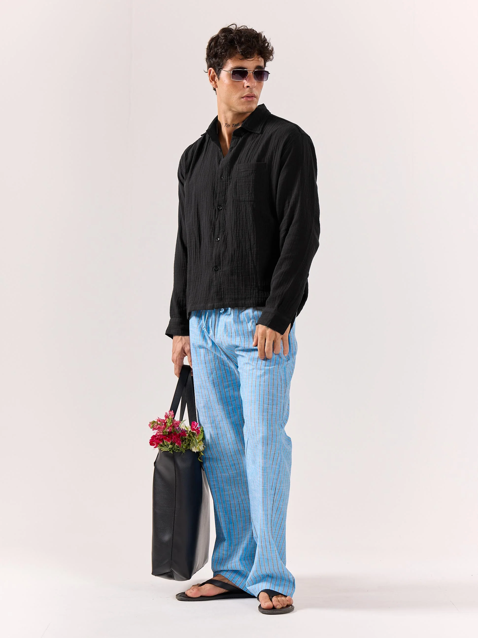 Black Gauze Holiday Shirt - Image 2