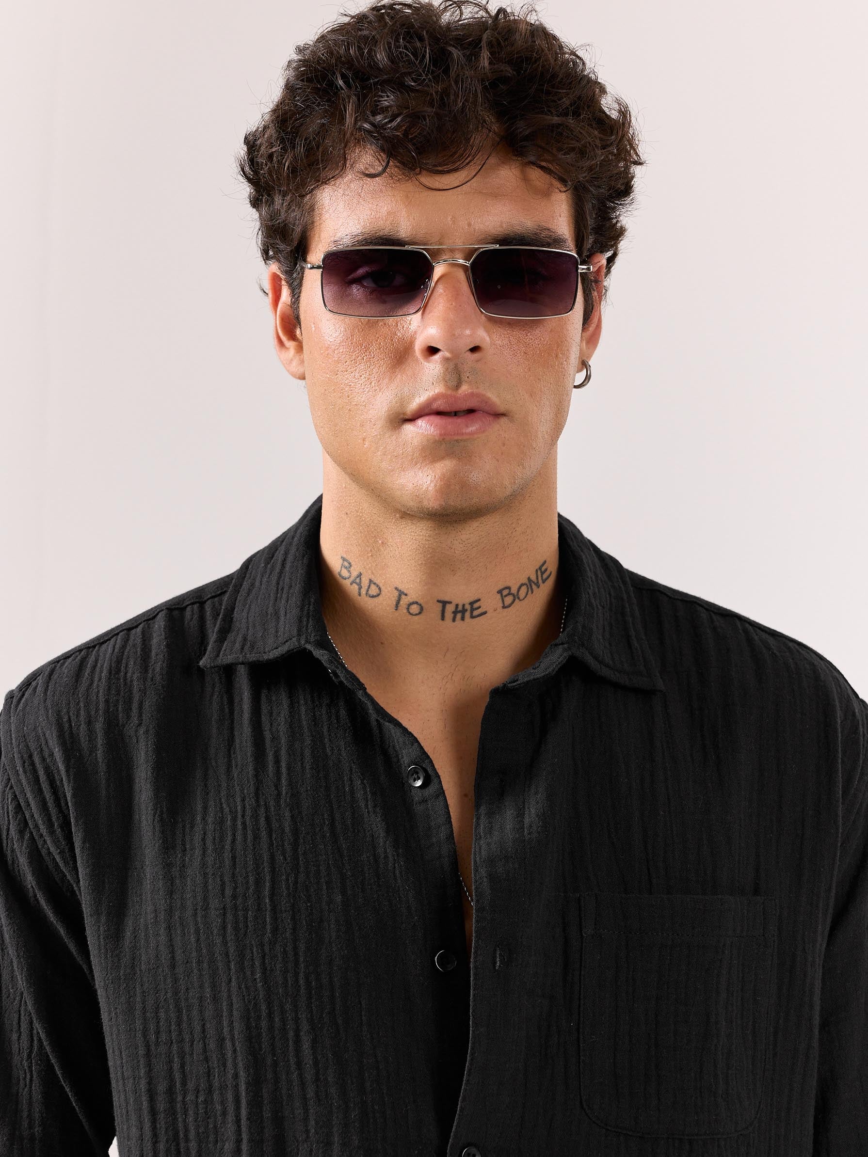 Black Gauze Holiday Shirt - Image 4