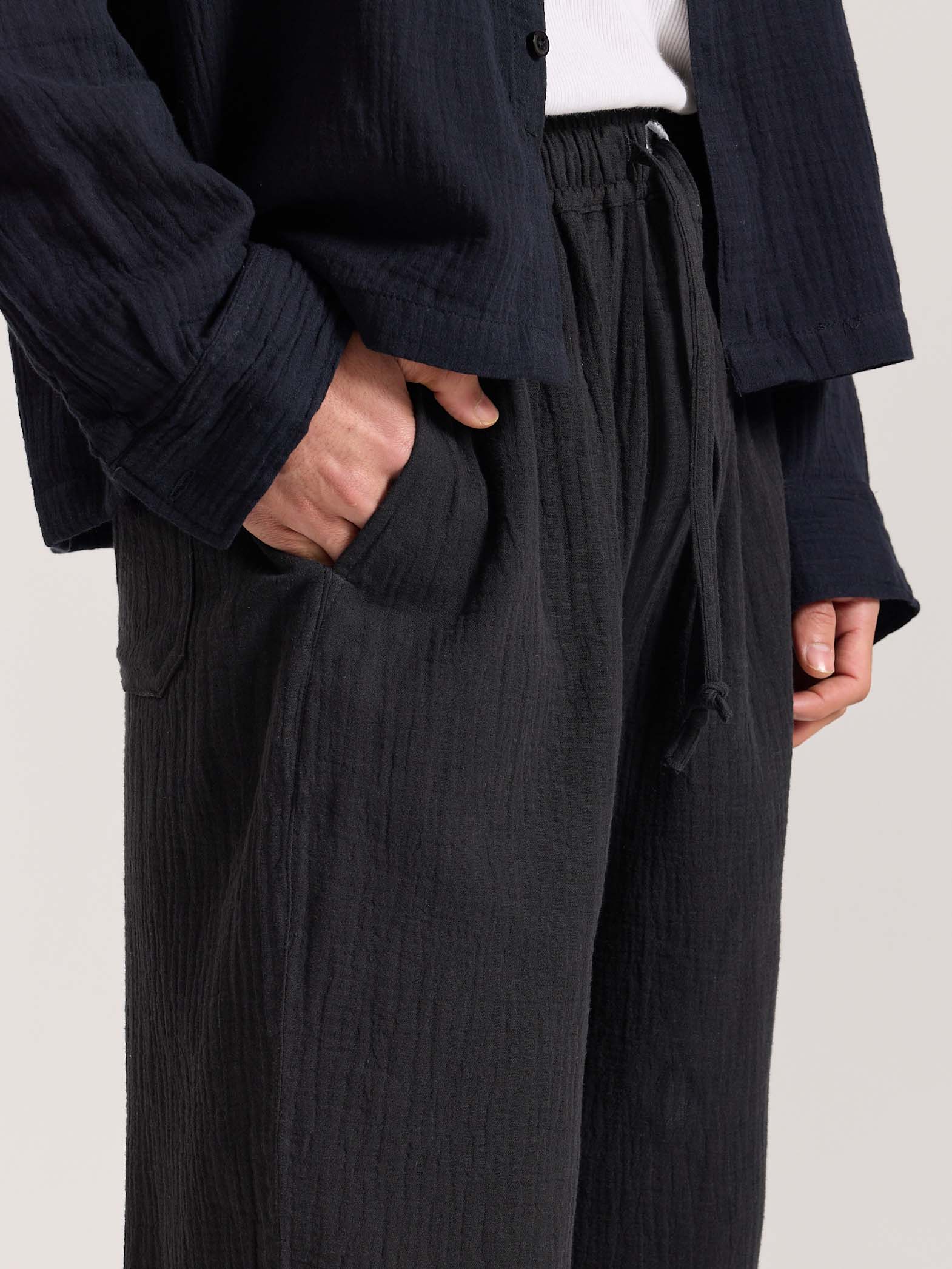 Black Gauze Pull-on Pants - Image 4