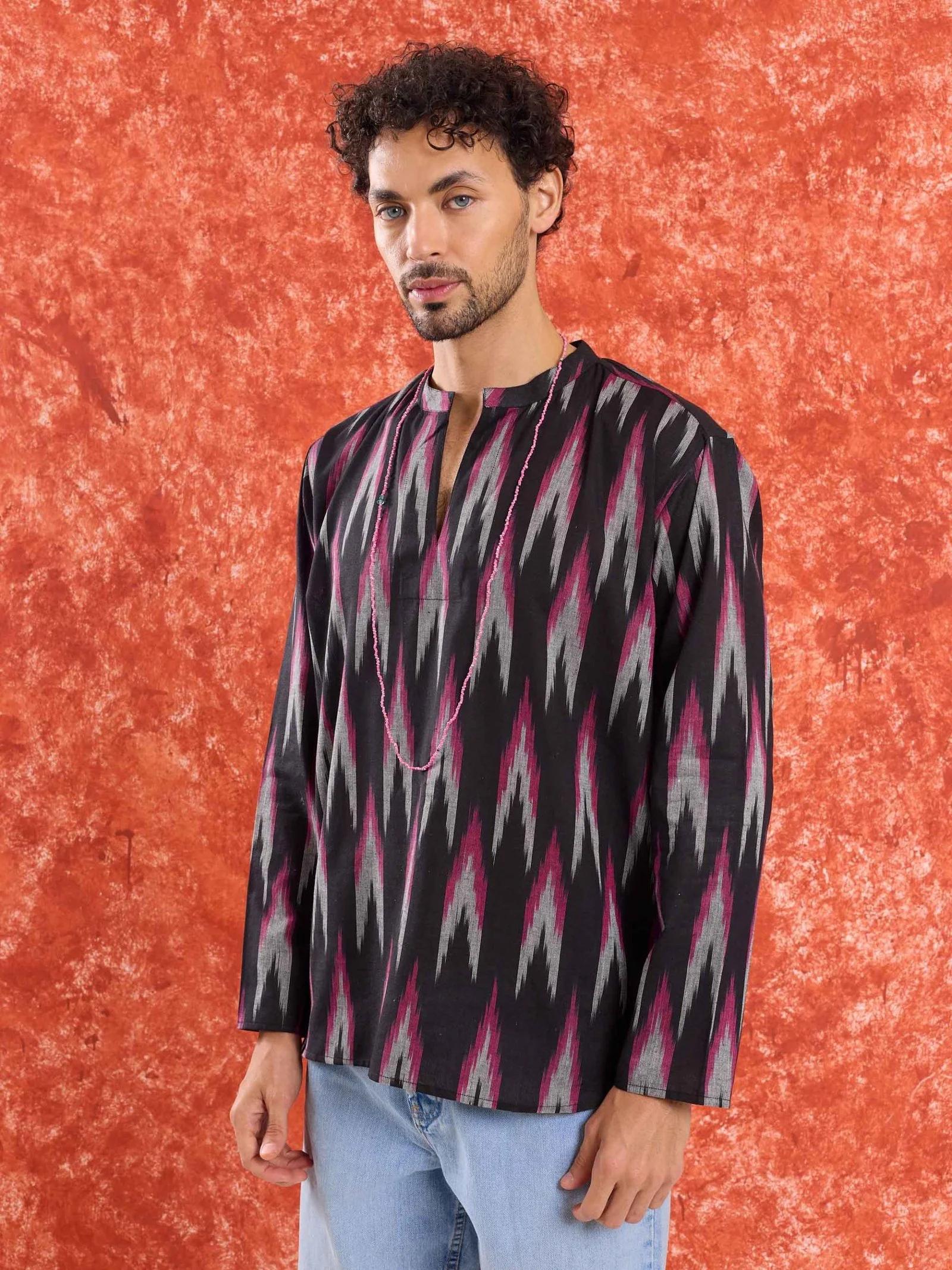 Black Ikat Short Kurta - Image 4