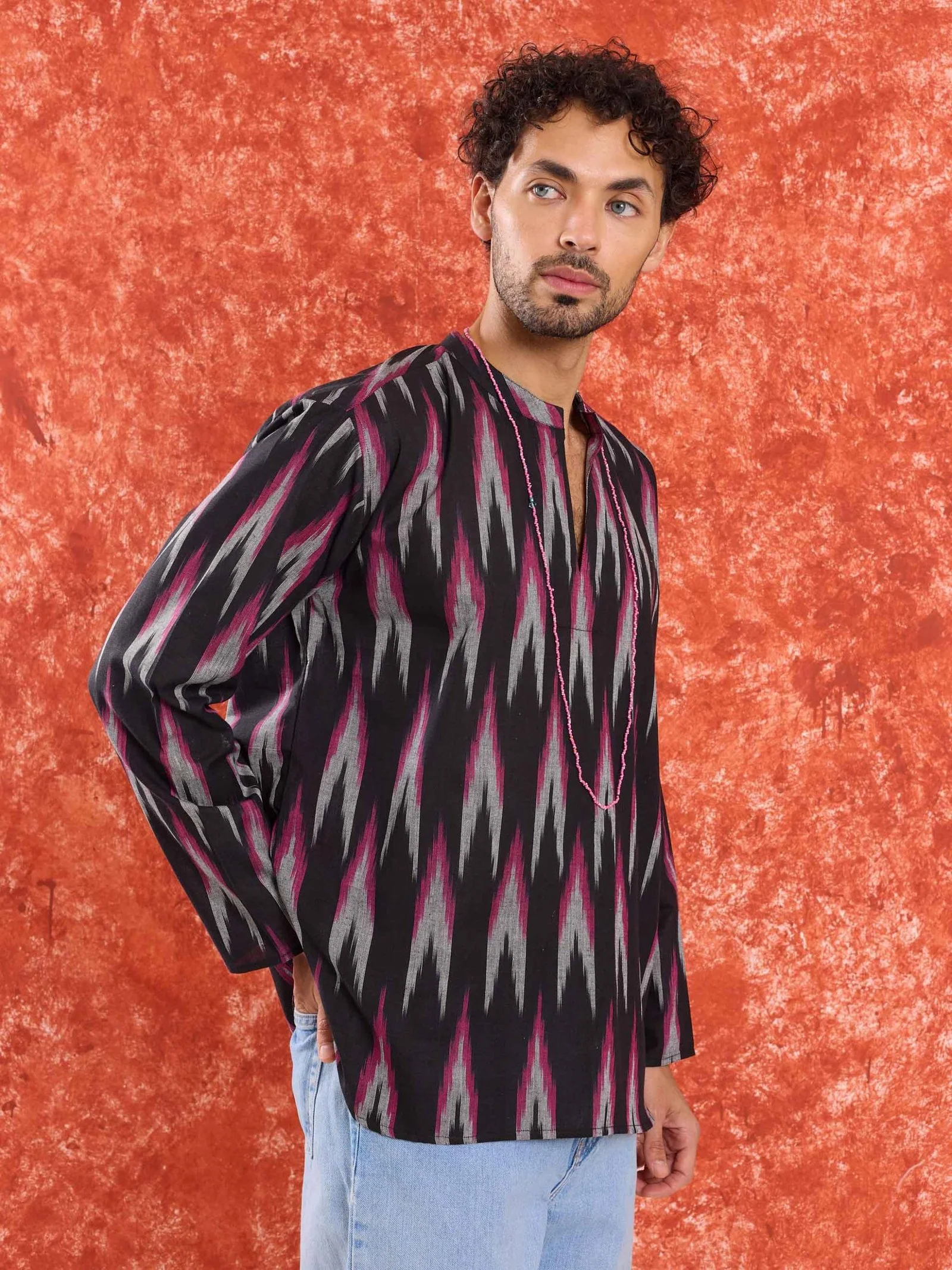 Black Ikat Short Kurta - Image 5