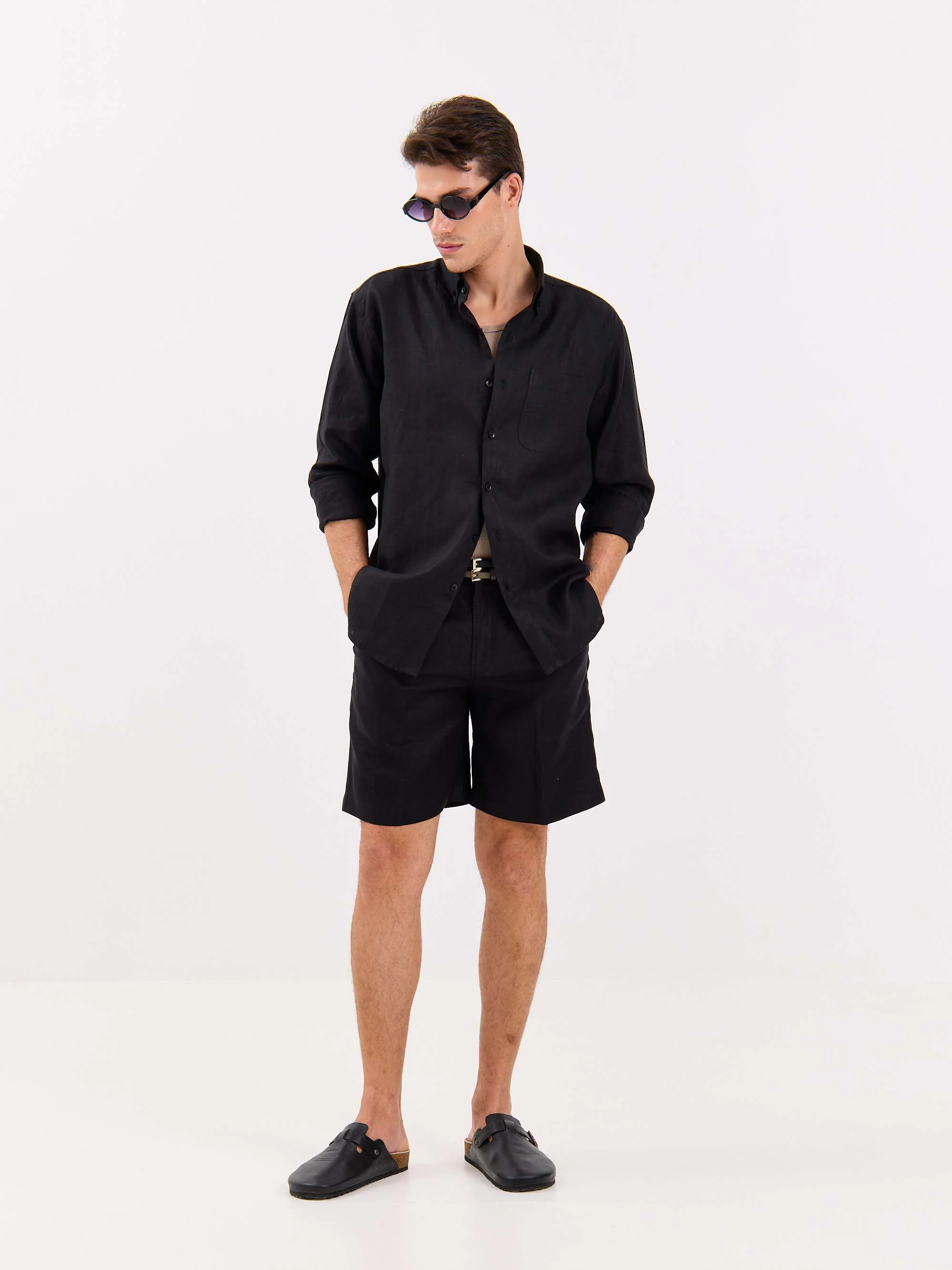 Black Irish Linen Shirt - Image 4