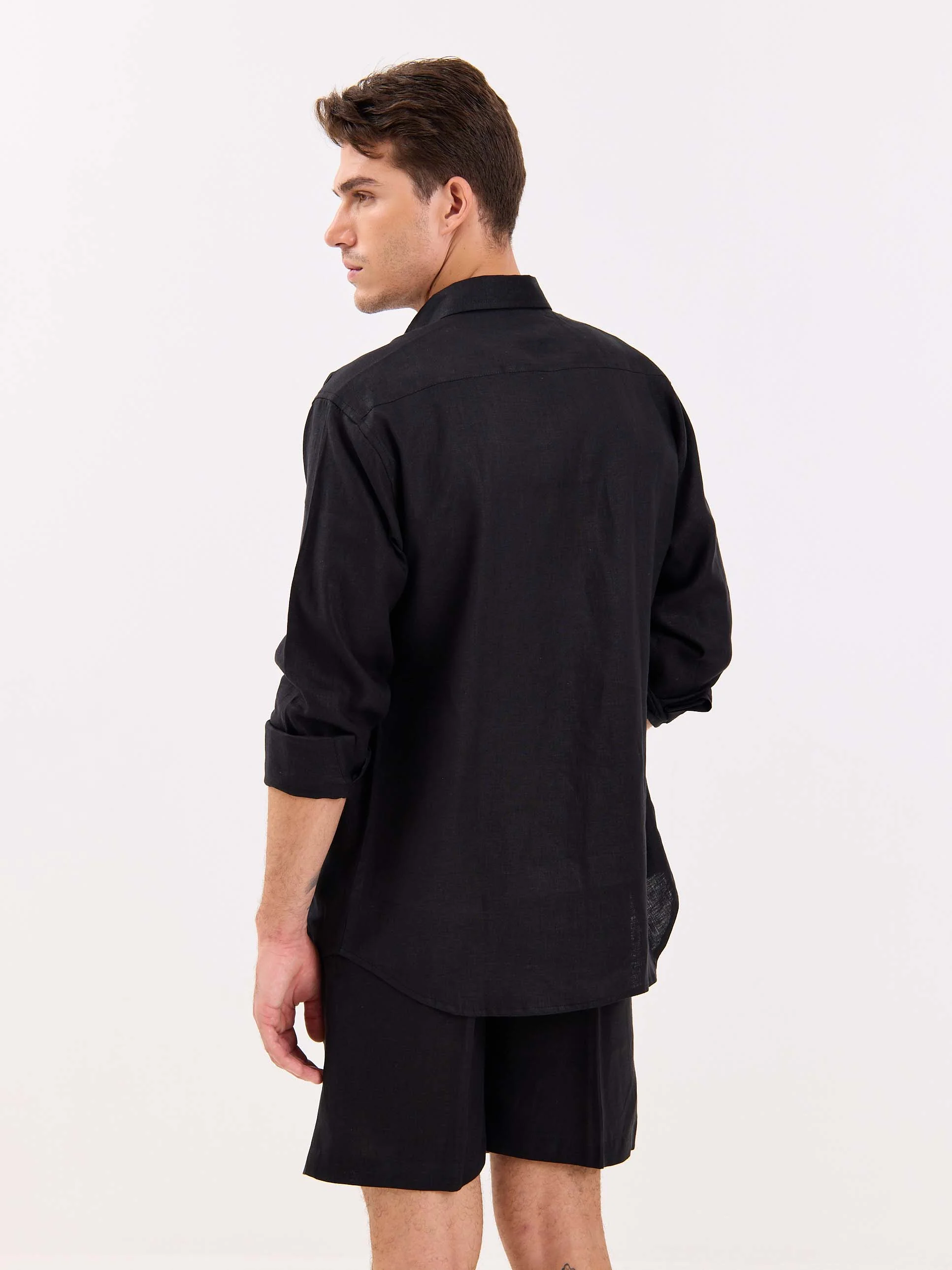 Black Irish Linen Shirt - Image 7