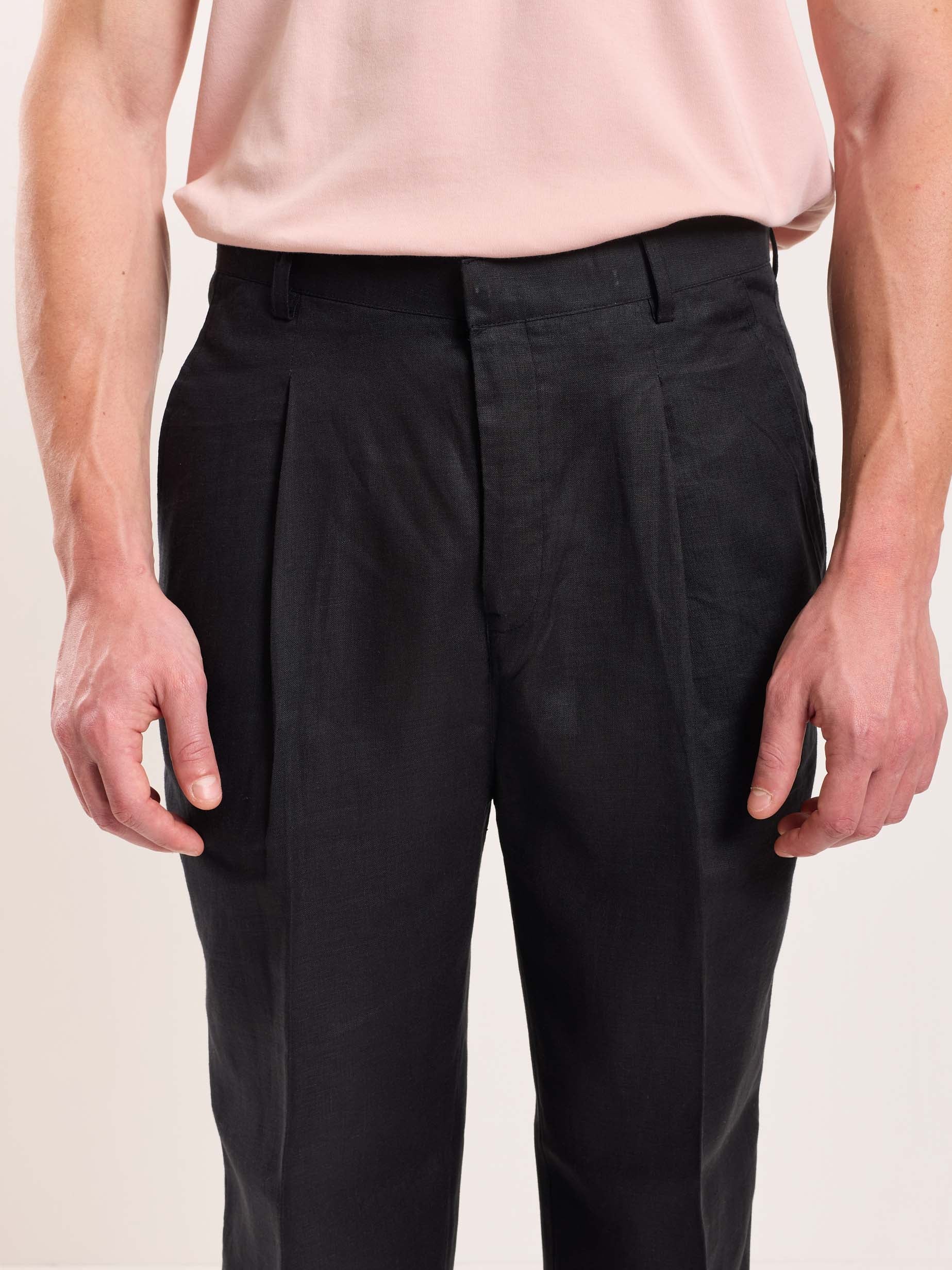 Black Linen Trousers - Image 3