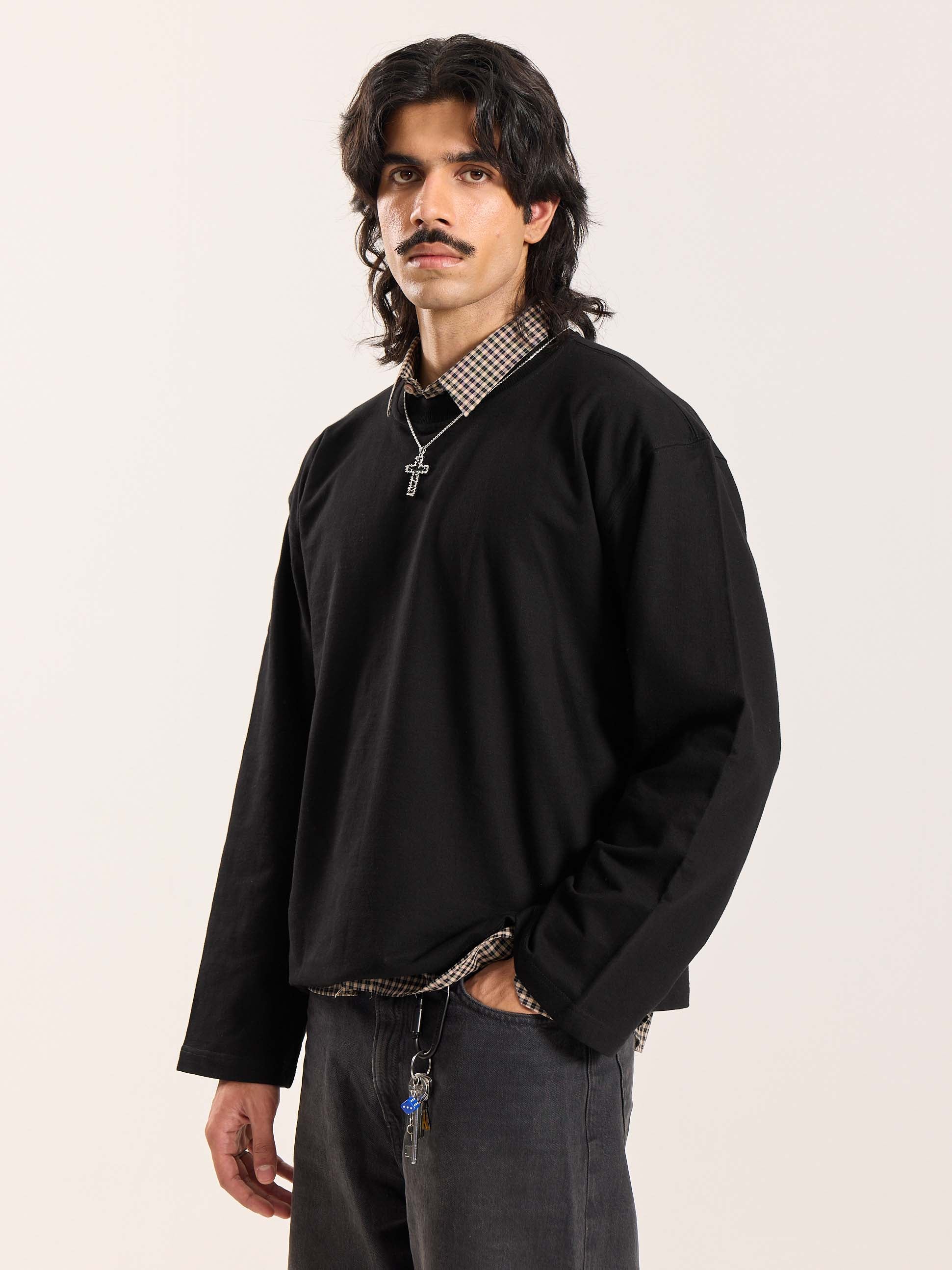 Black Loose Fit Cropped T-Shirt - Image 6