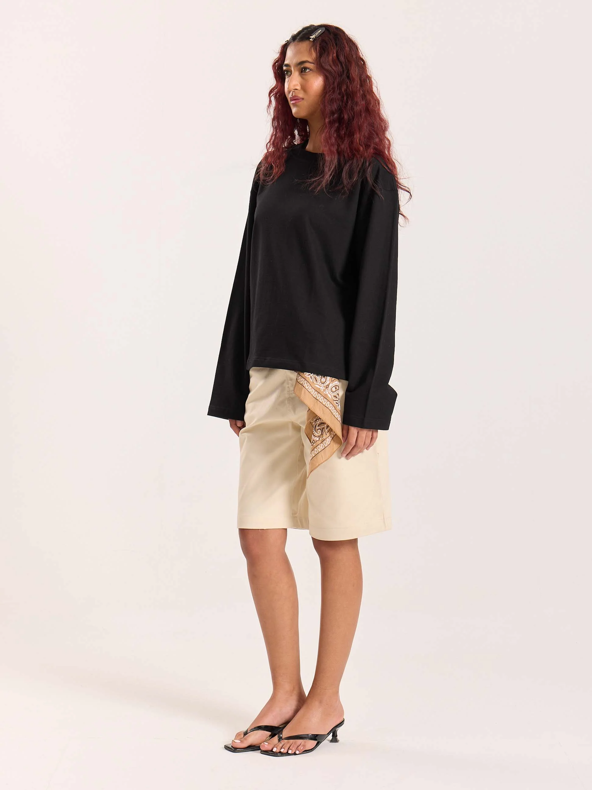 Black Loose Fit Cropped T-Shirt - Image 7