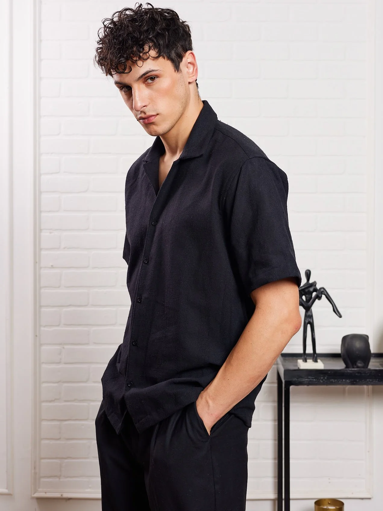 Black Patterned Shirt - Image 4