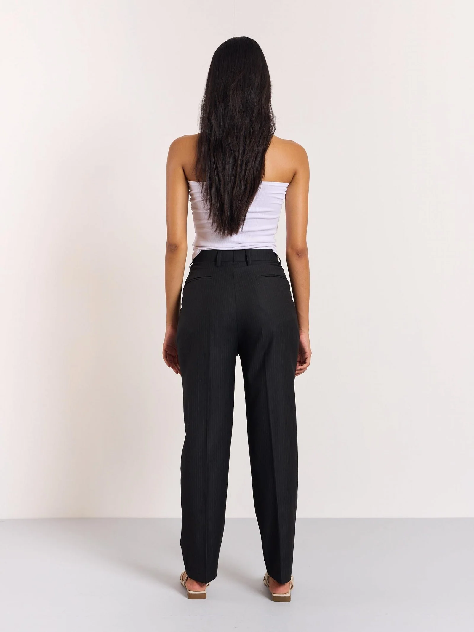 Black Pinstriped Trousers - Image 4