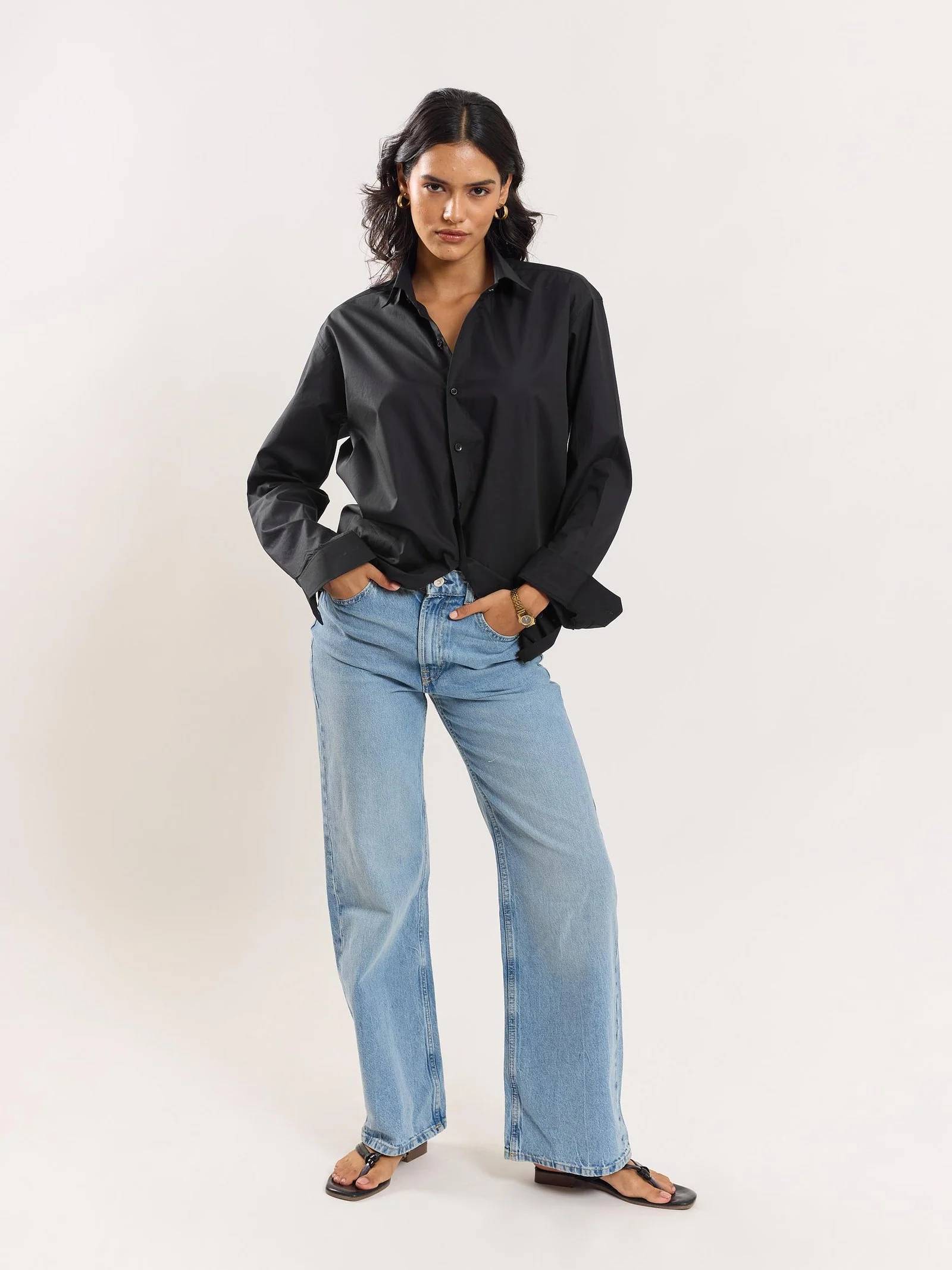 Black Poplin Shirt - Image 4
