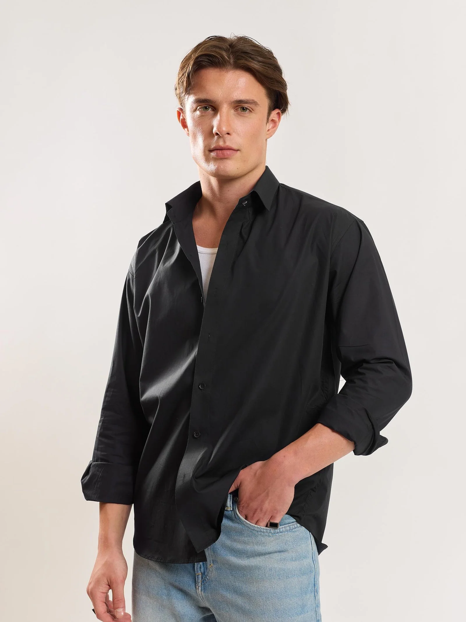 Black Poplin Shirt - Image 5