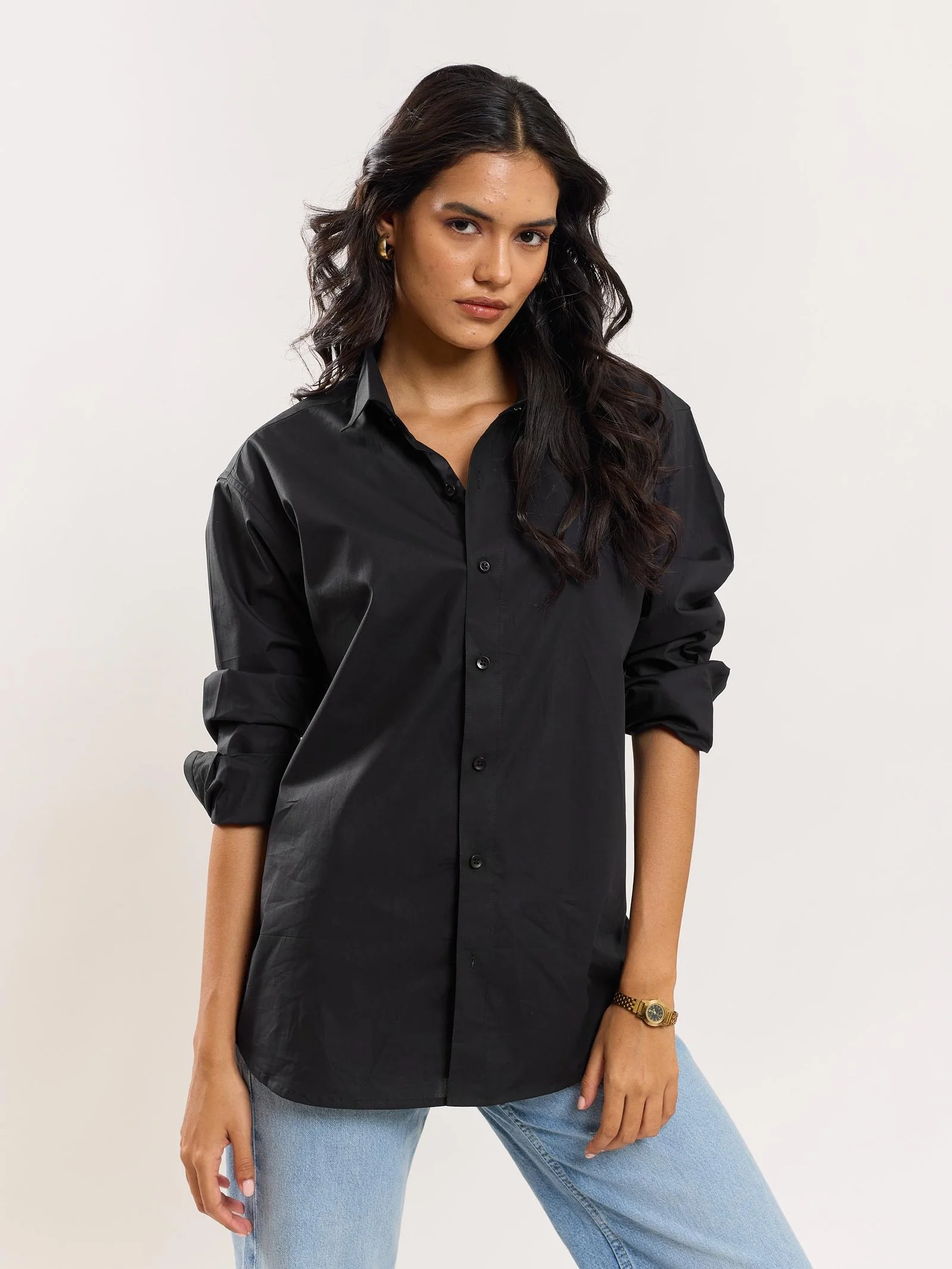 Black Poplin Shirt - Image 6
