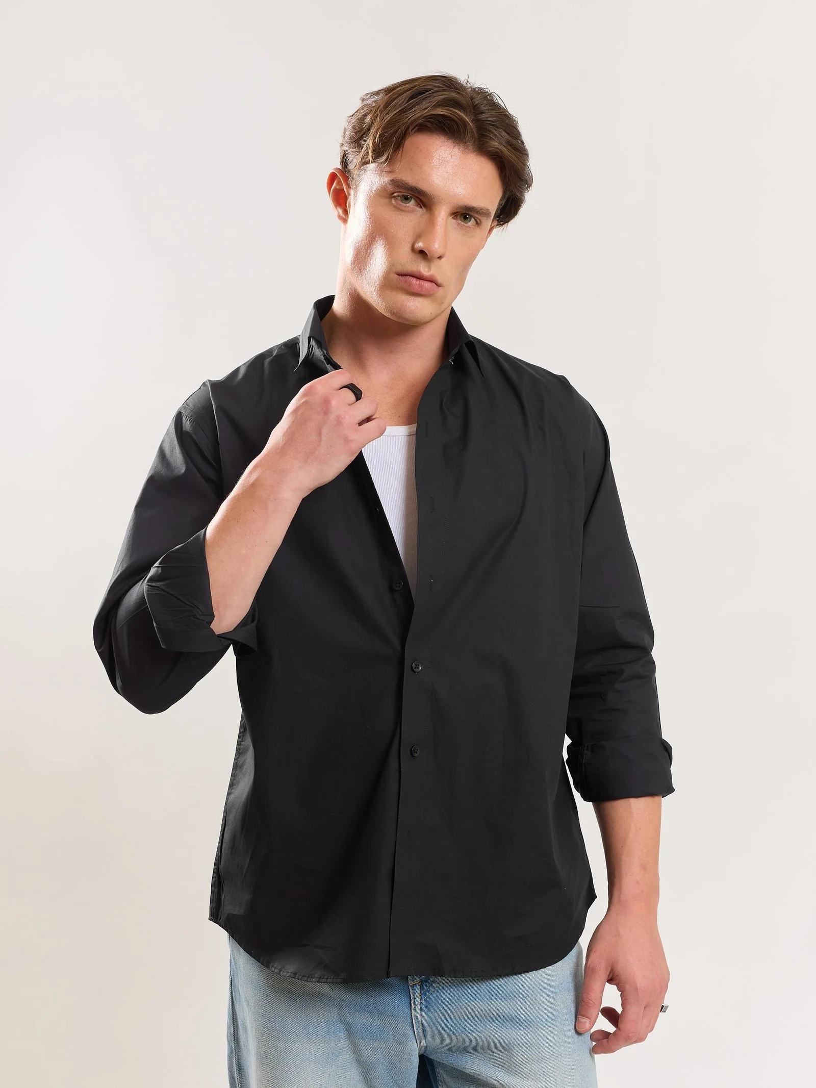 Black Poplin Shirt - Image 7