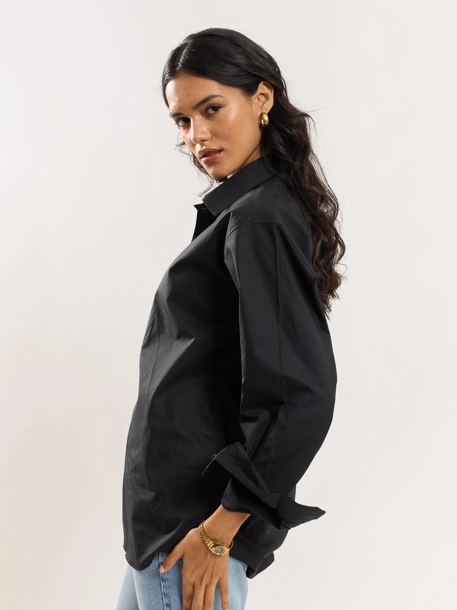 Black Poplin Shirt - Image 8
