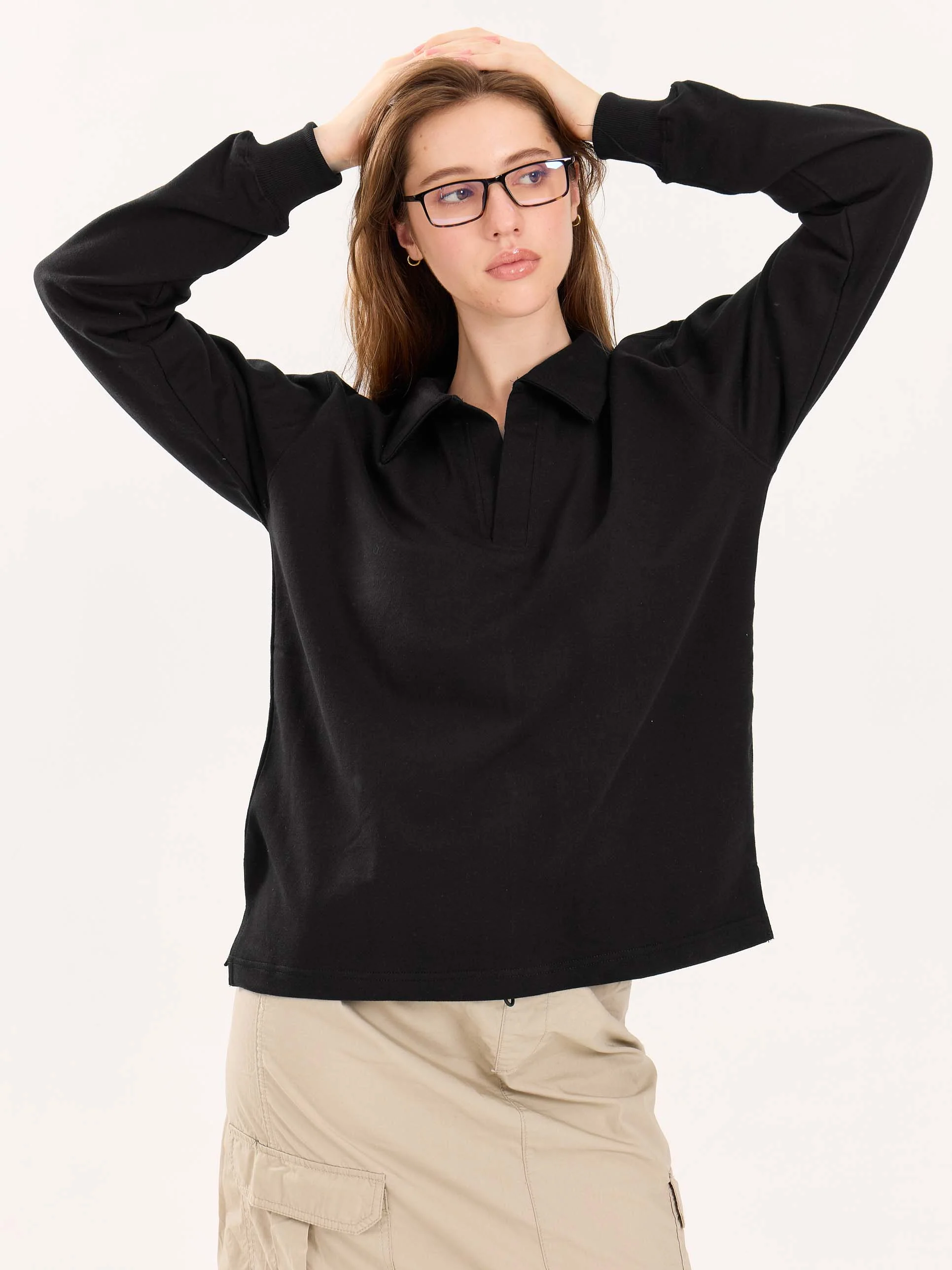 Black Terry Polo Tee - Image 4