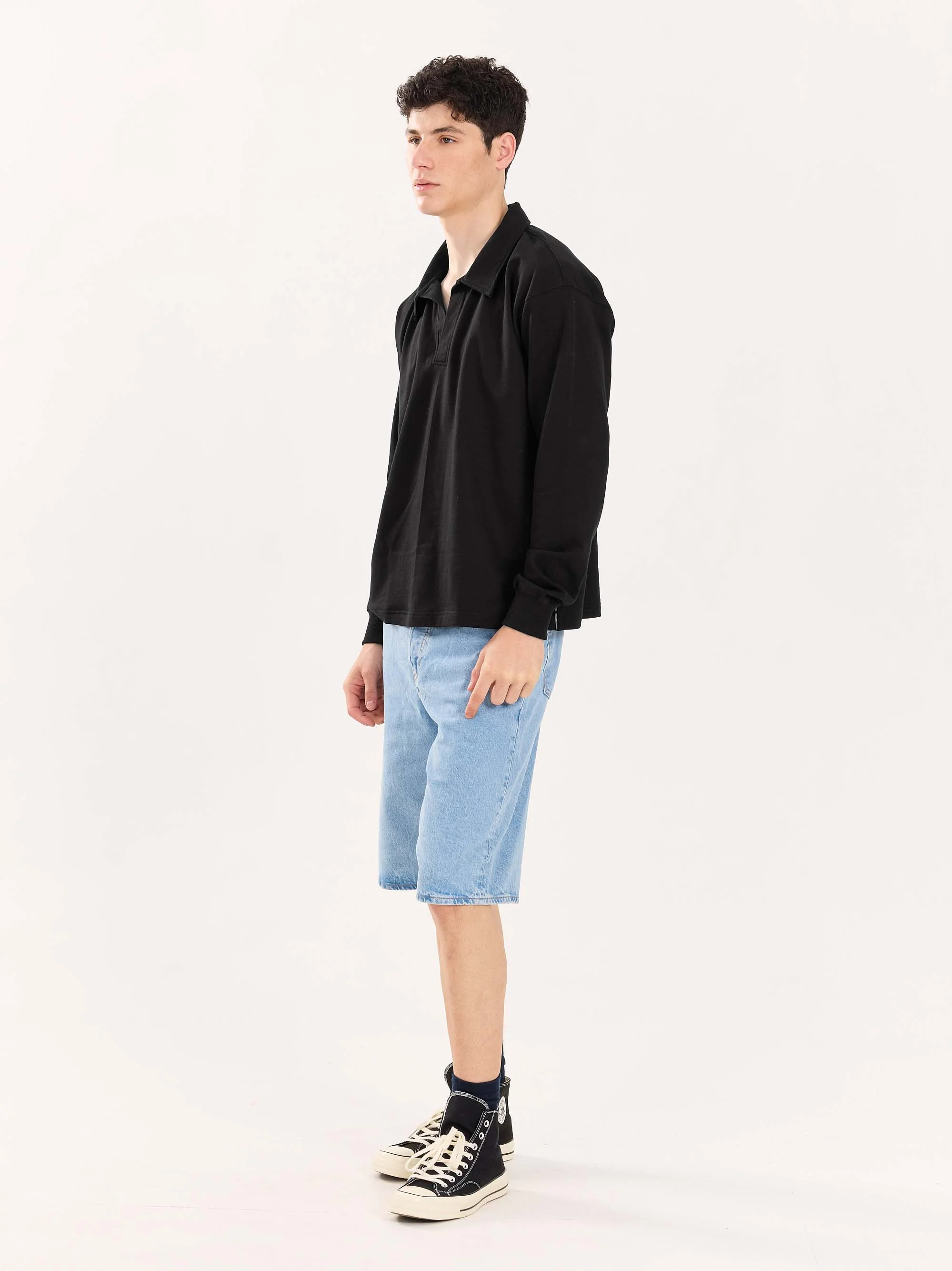 Black Terry Polo Tee - Image 5
