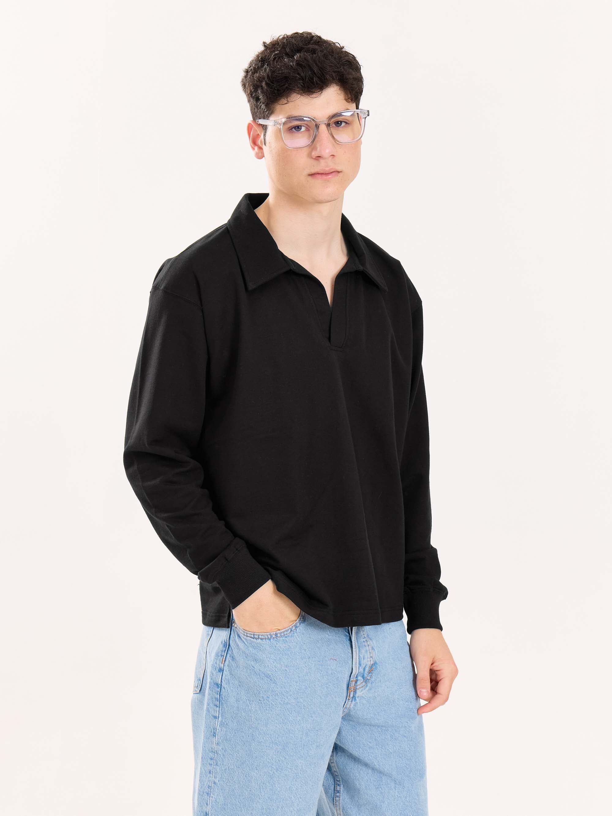 Black Terry Polo Tee - Image 7