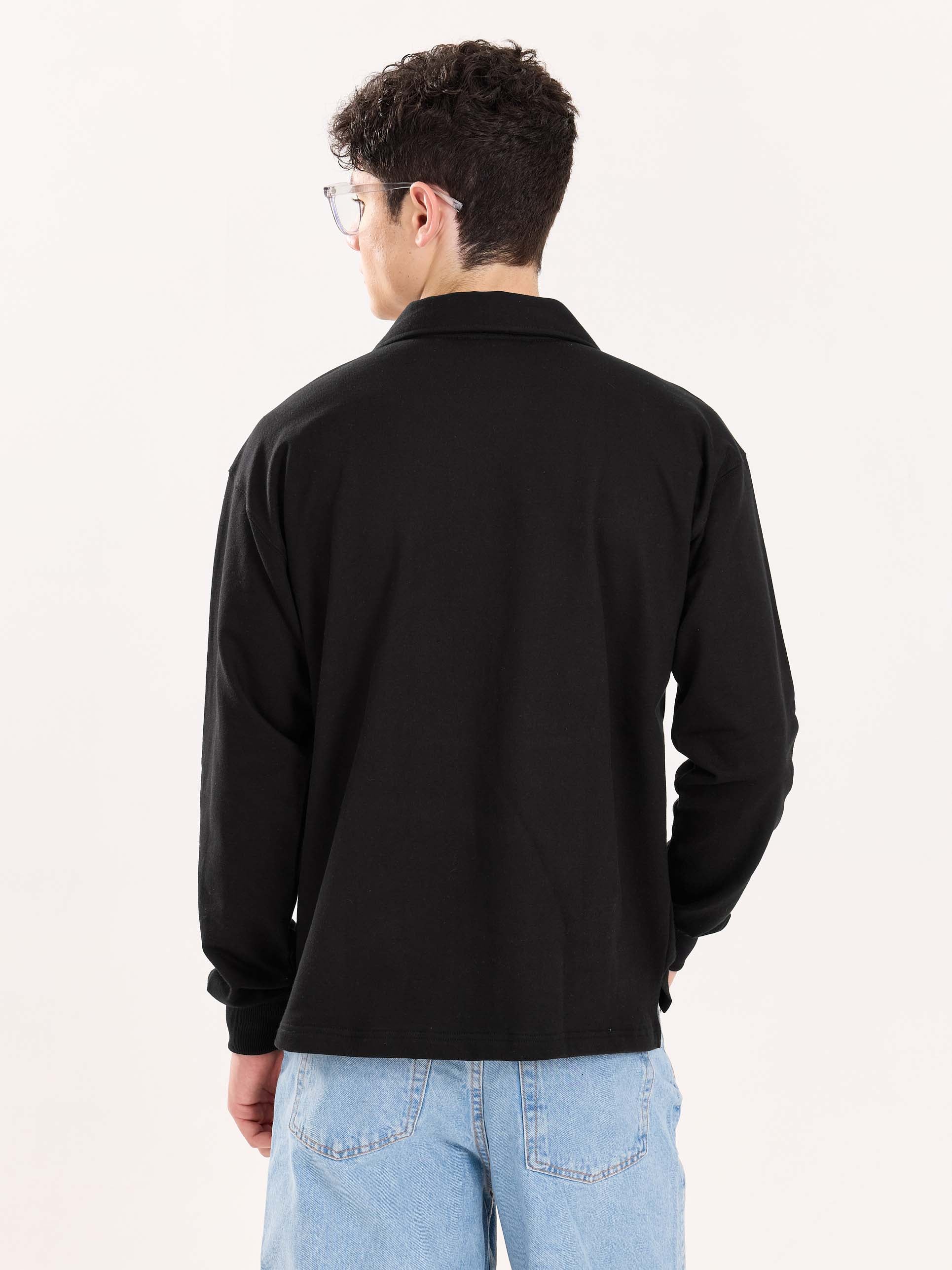 Black Terry Polo Tee - Image 8