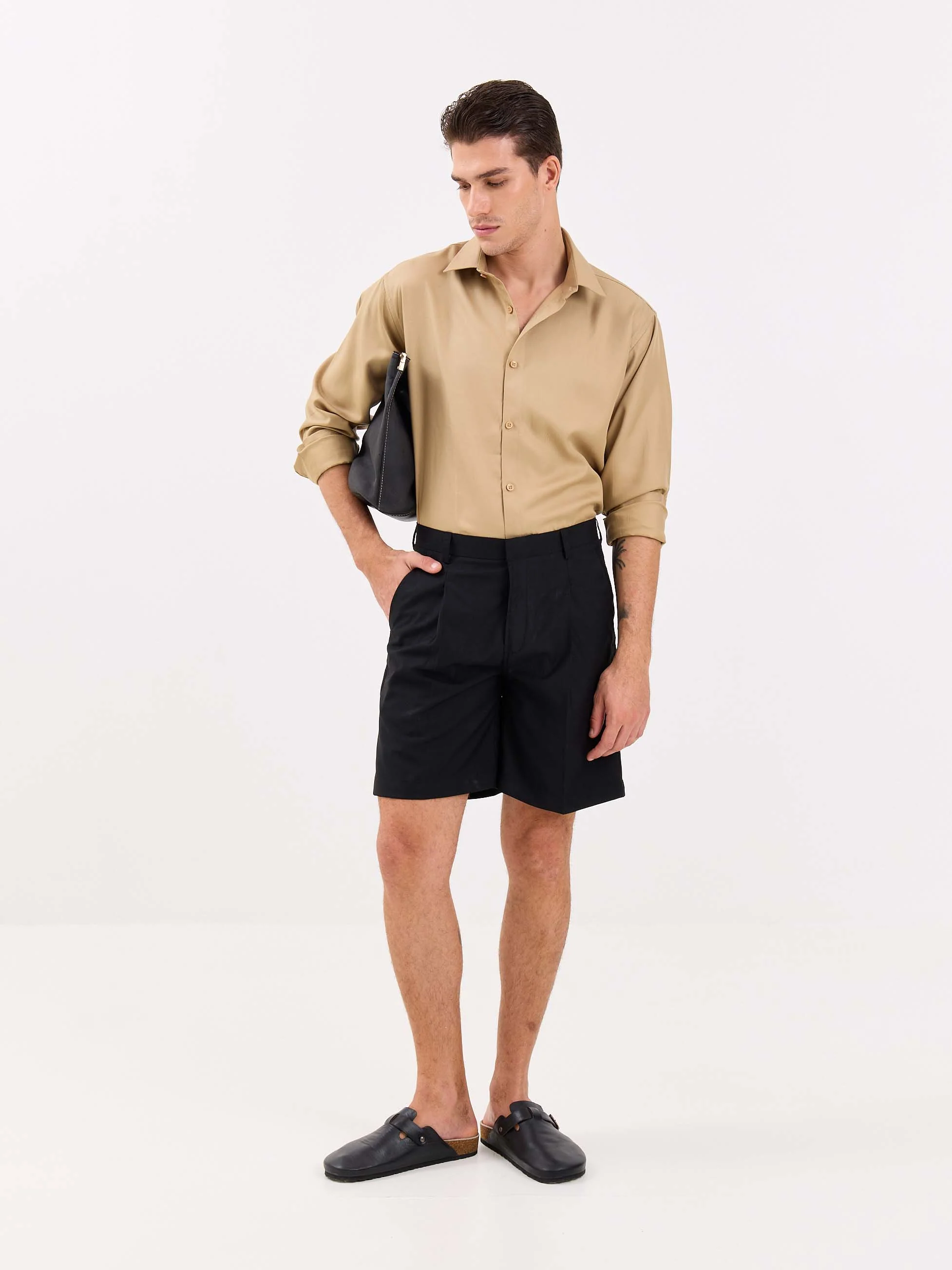 Black Trouser Shorts - Image 3