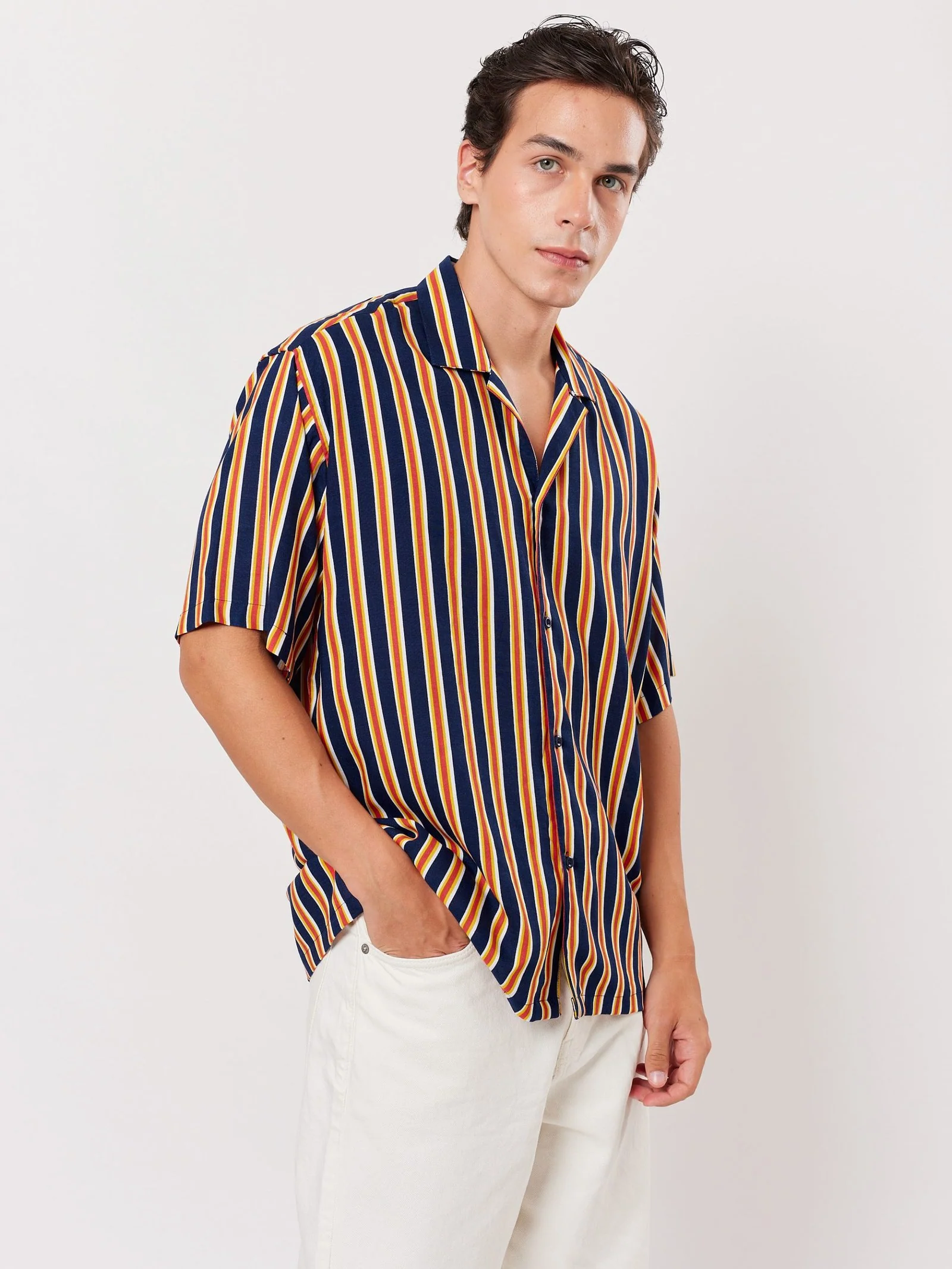 Blue and Orange Striped Shirt - Image 3